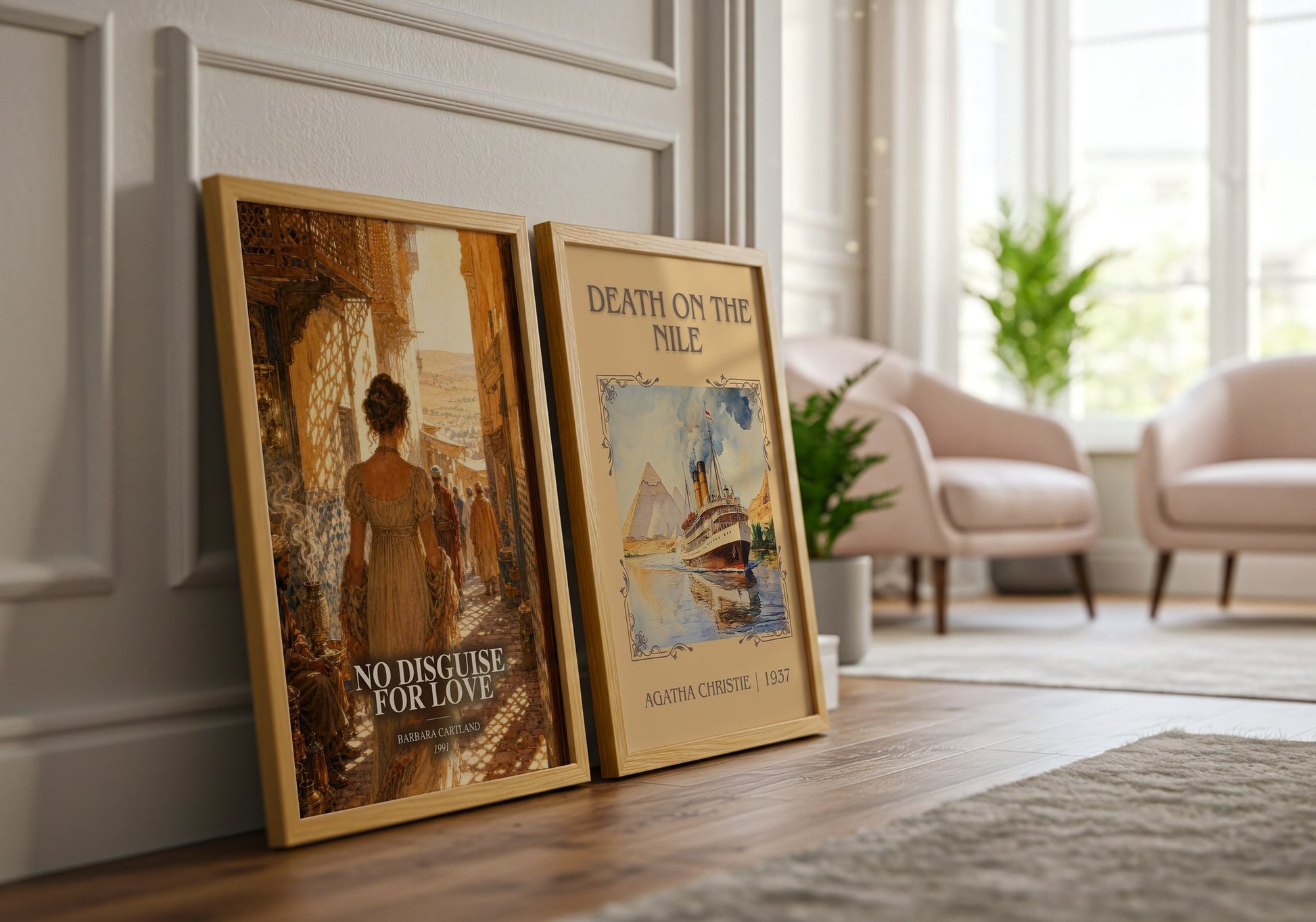 No Disguise For Love watercolour print framed by window – literary home decor