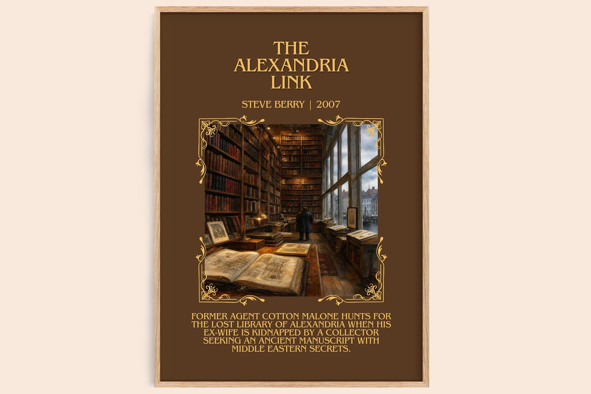 The Alexandria Link Minimalist Book Poster by Steve Berry