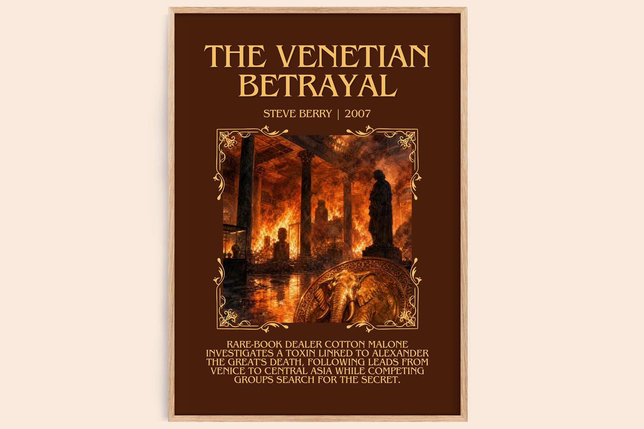 The Venetian Betrayal Minimalist Book Poster by Steve Berry