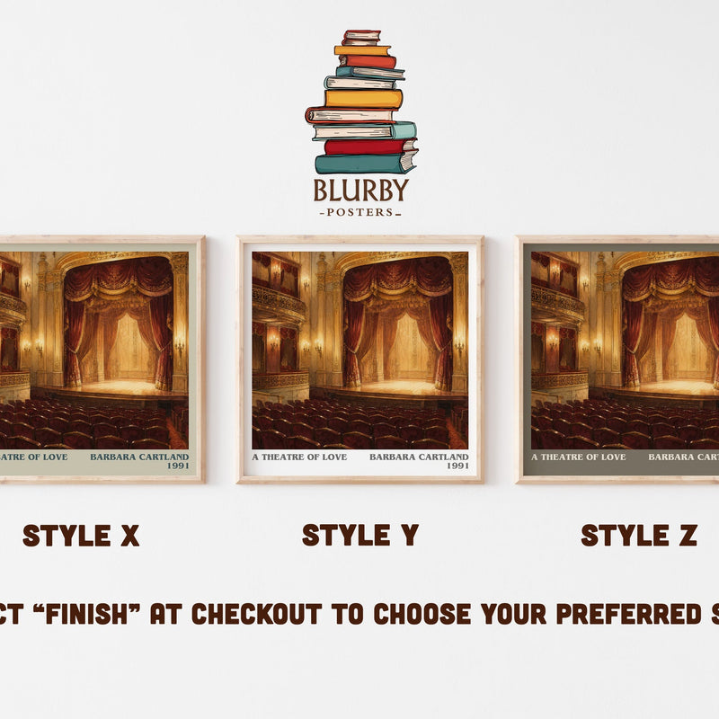 A Theatre Of Love literary print in frame leaning in hallway – romance wall art