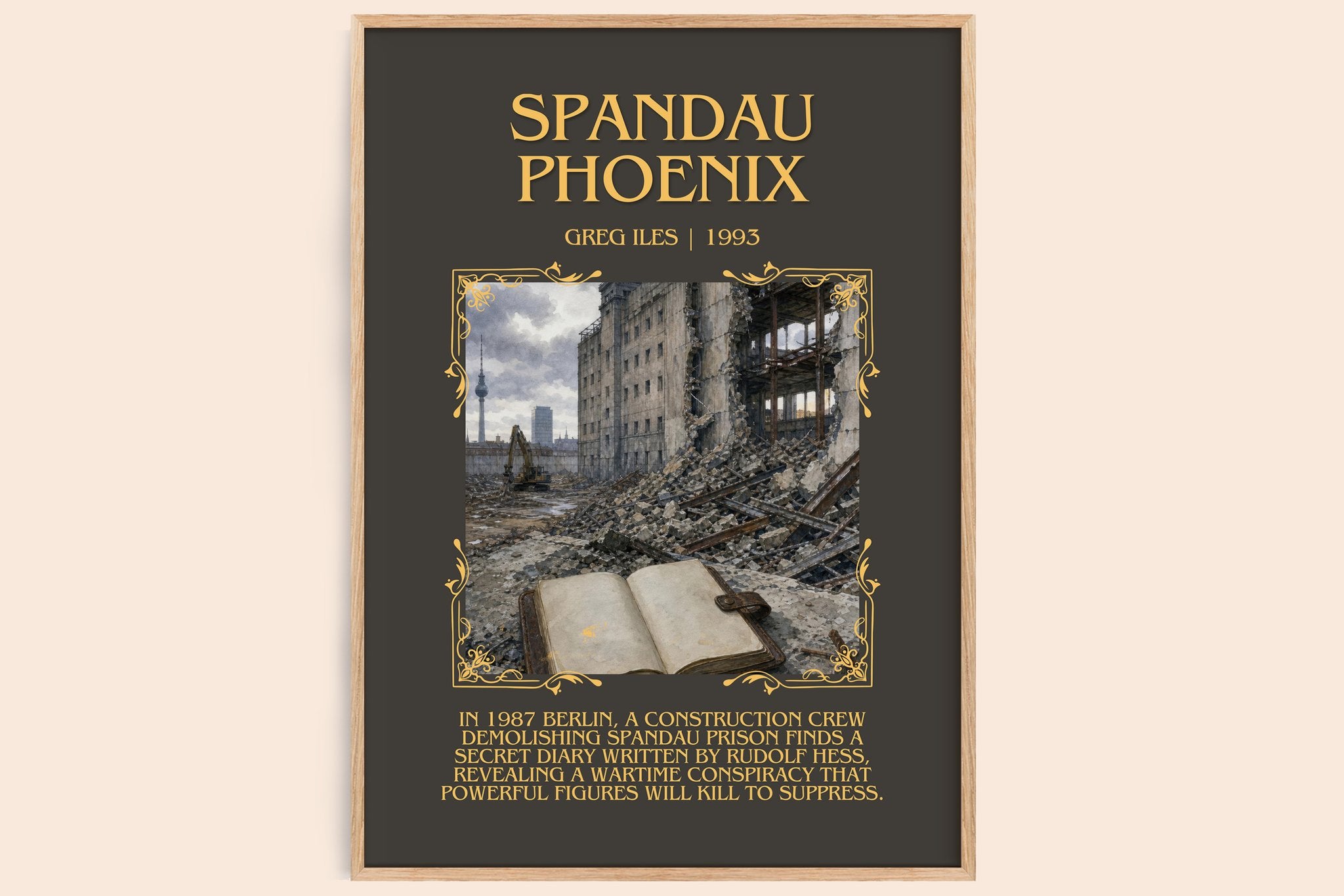 Spandau Phoenix Minimalist Book Poster by Greg Iles