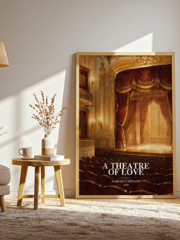 A Theatre Of Love watercolour print in frame leaning in hallway – romance wall art