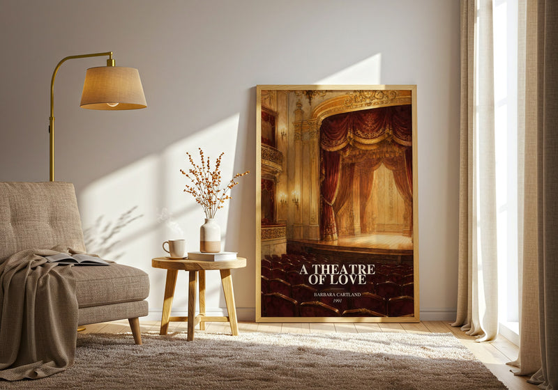 A Theatre Of Love watercolour print in frame leaning in hallway – romance wall art