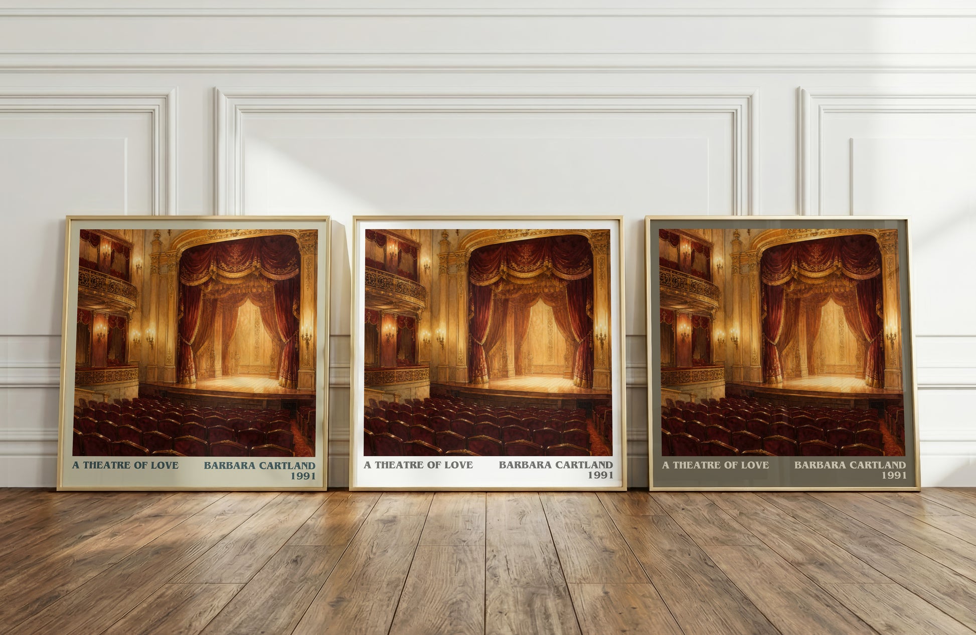 A Theatre Of Love literary art print colour and style options – Barbara Cartland book art
