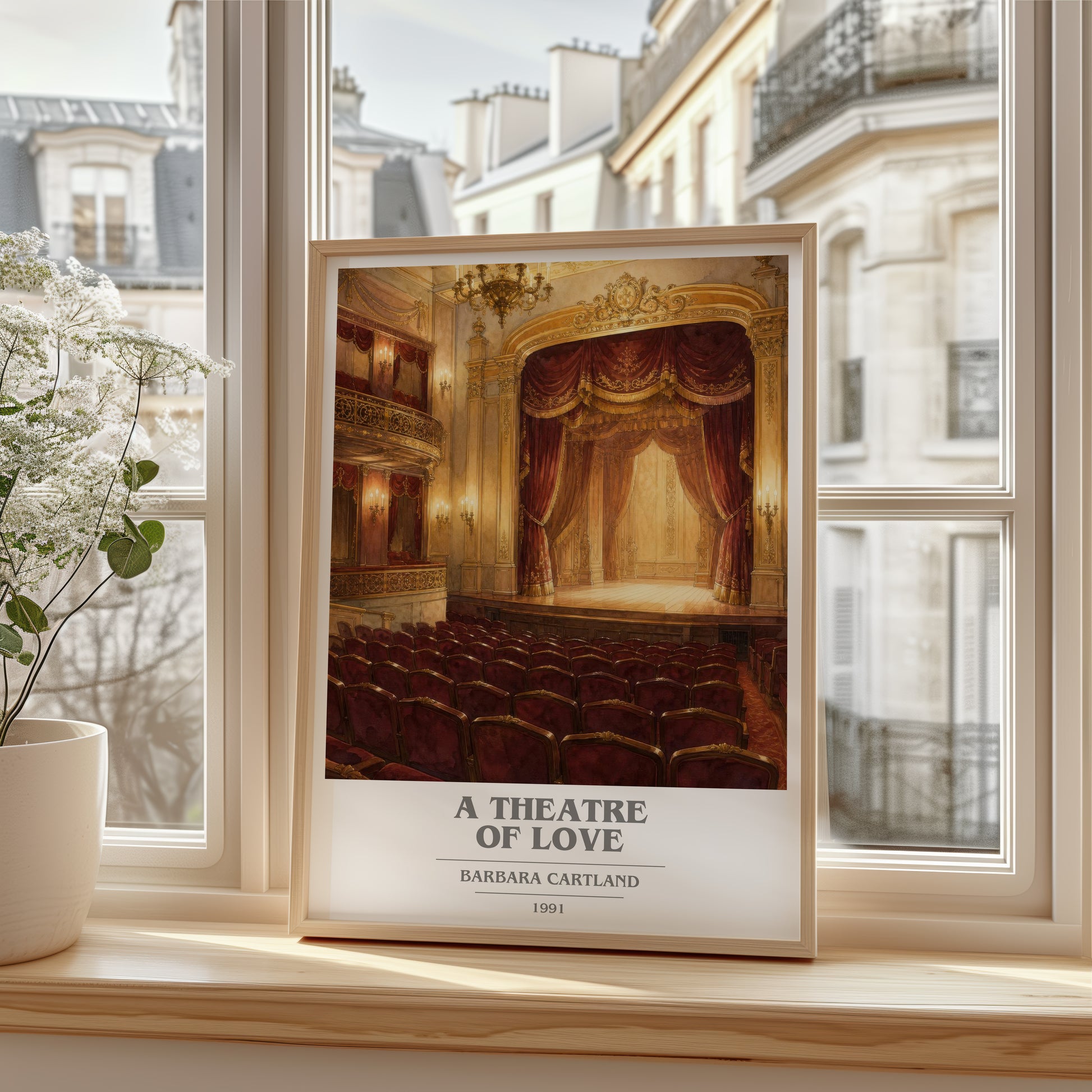 A Theatre Of Love book cover poster colour and style options – Barbara Cartland book art