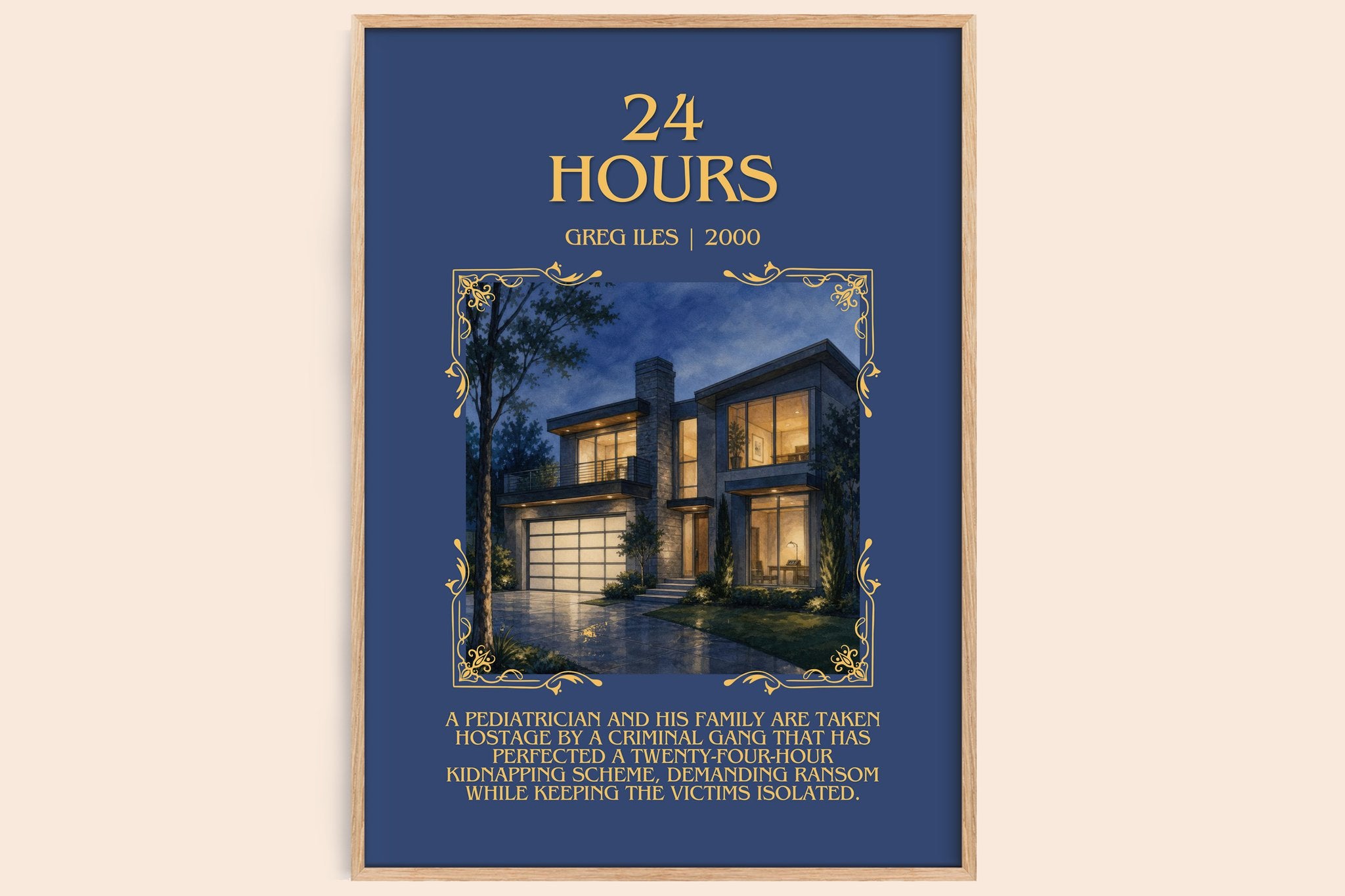 24 Hours Minimalist Book Poster by Greg Iles