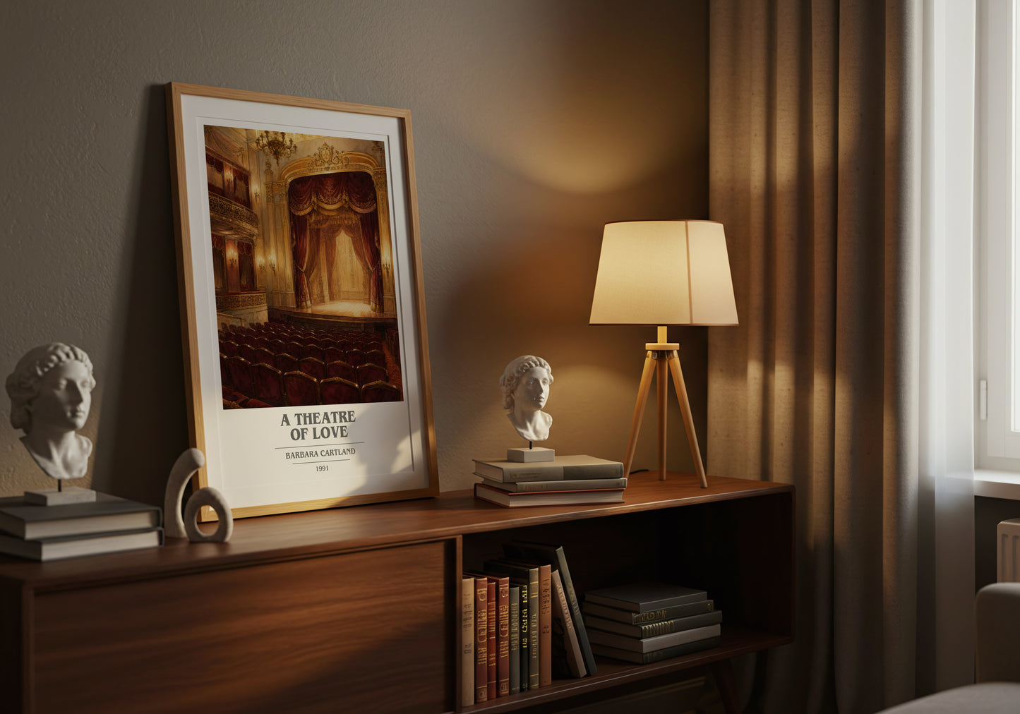 A Theatre Of Love book cover book poster framed on wall – romance wall art