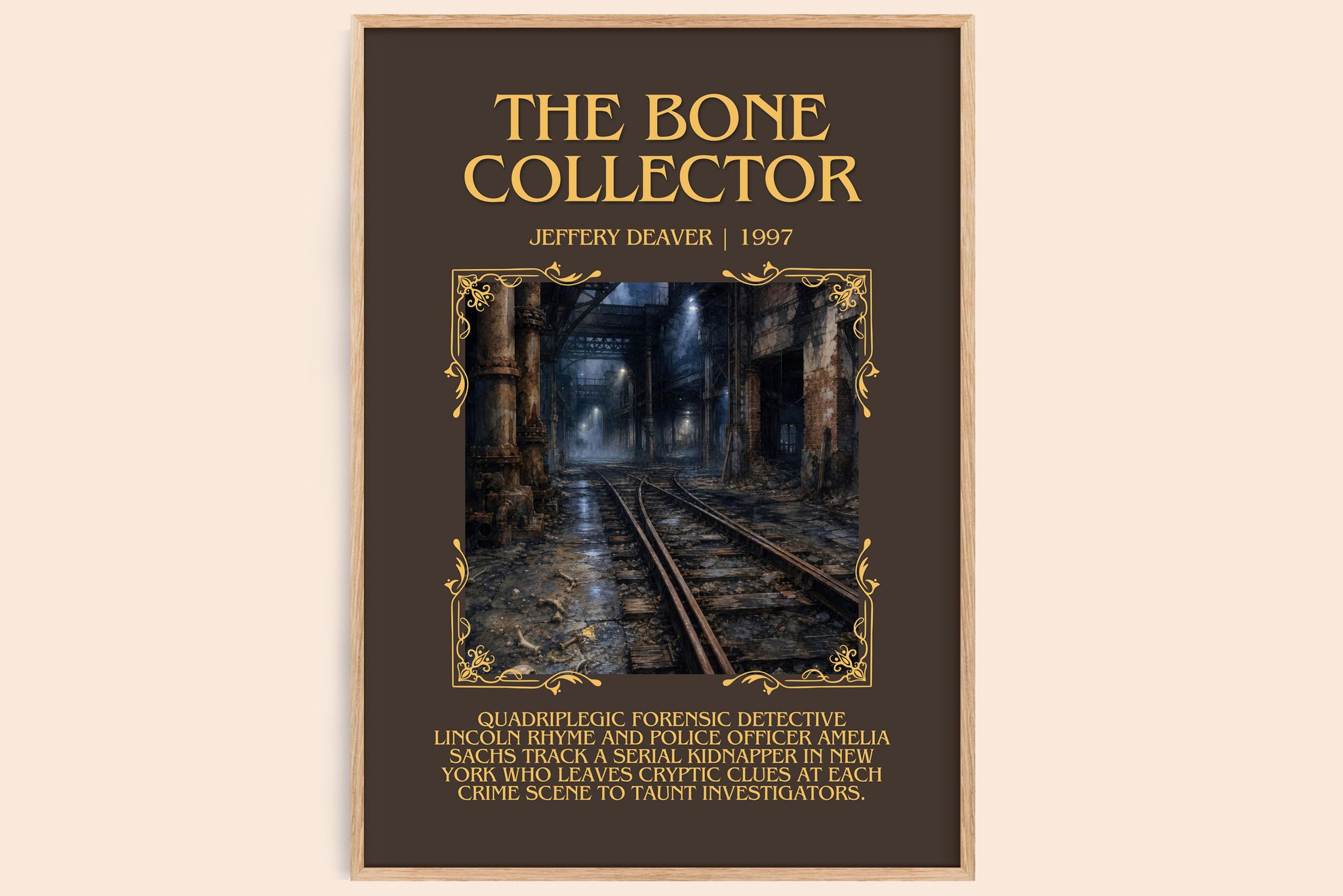 The Bone Collector Minimalist Book Poster by Jeffery Deaver
