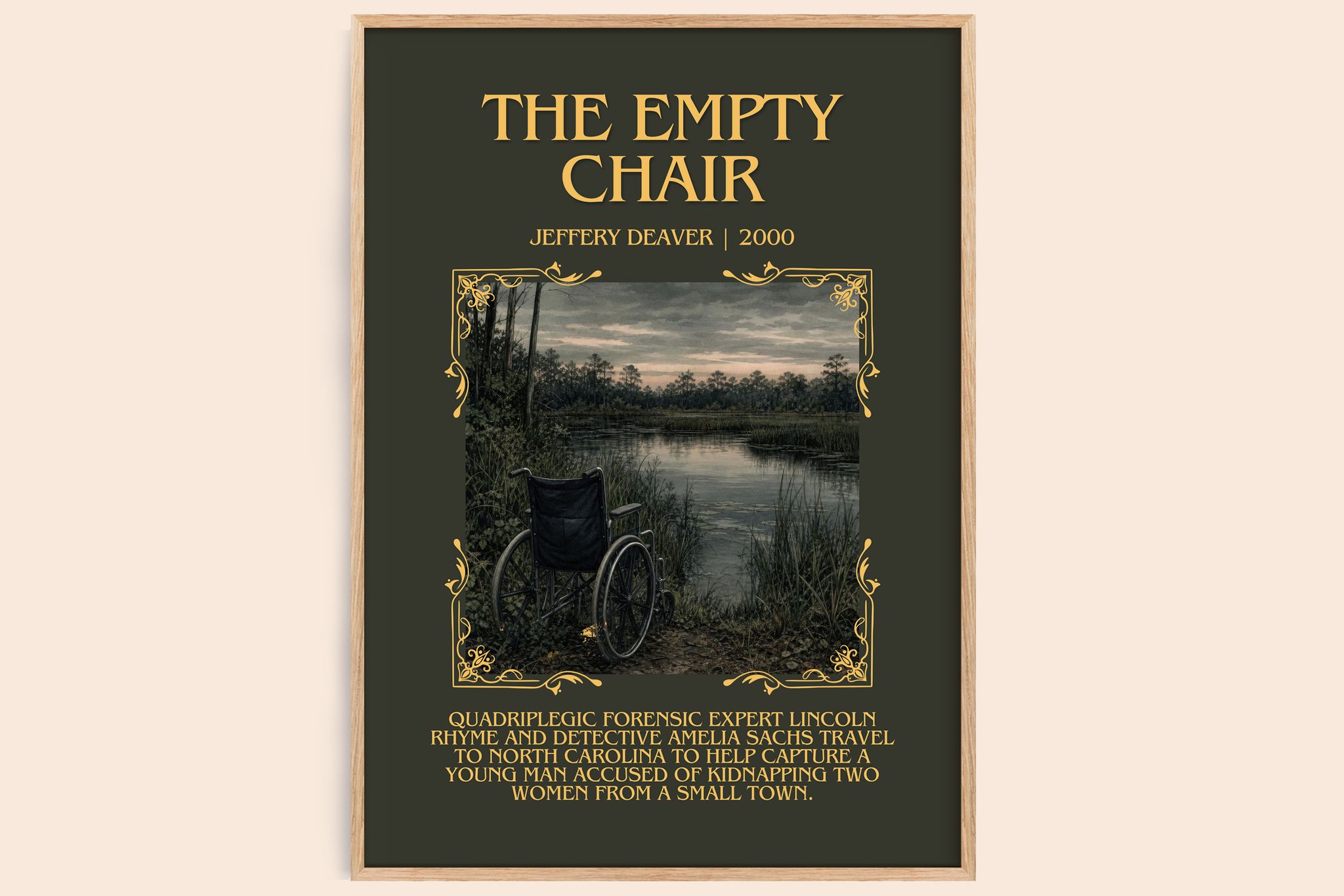 The Empty Chair Minimalist Book Poster by Jeffery Deaver