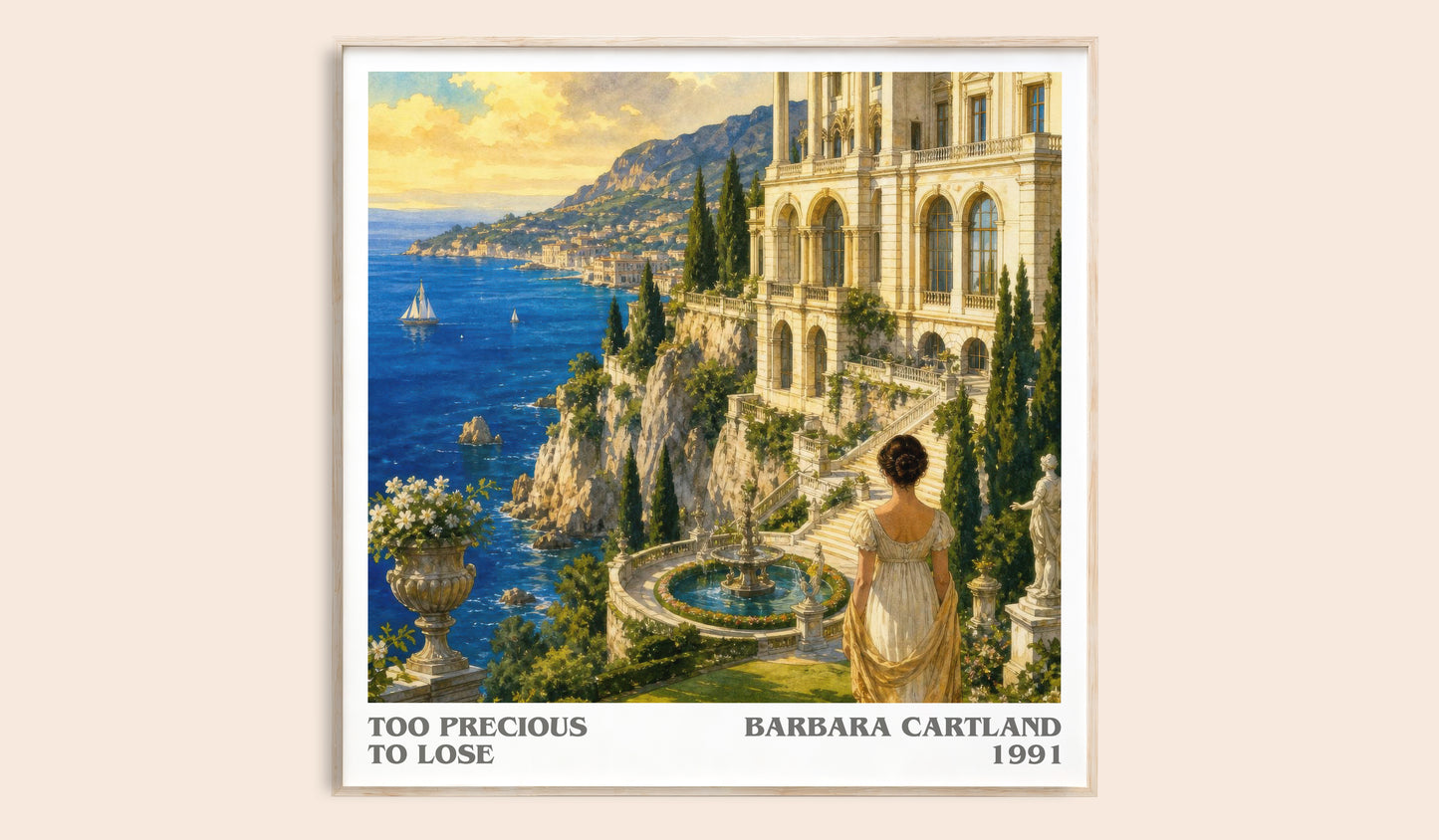Too Precious To Lose literary book poster by Barbara Cartland – framed literary art print
