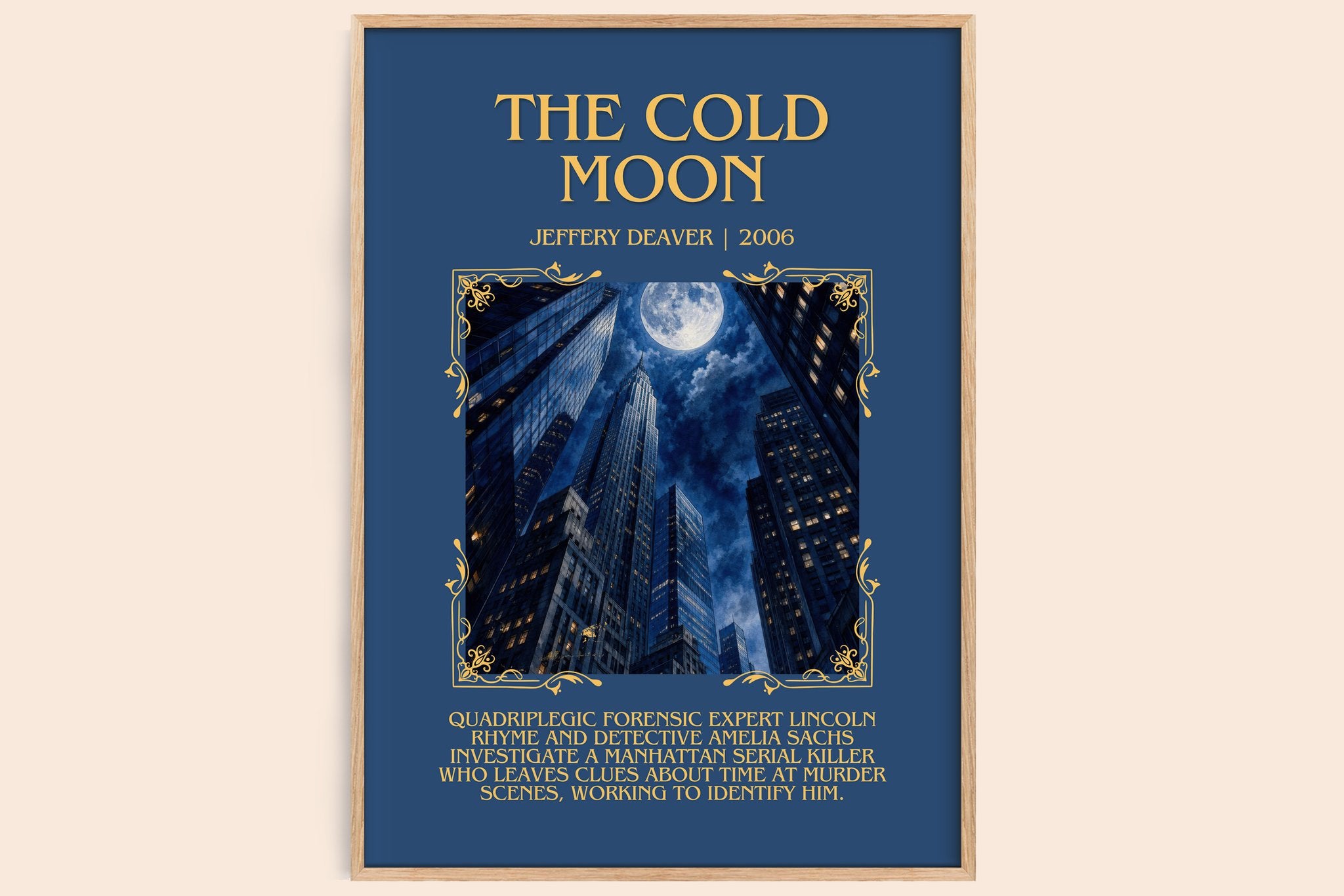 The Cold Moon Minimalist Book Poster by Jeffery Deaver