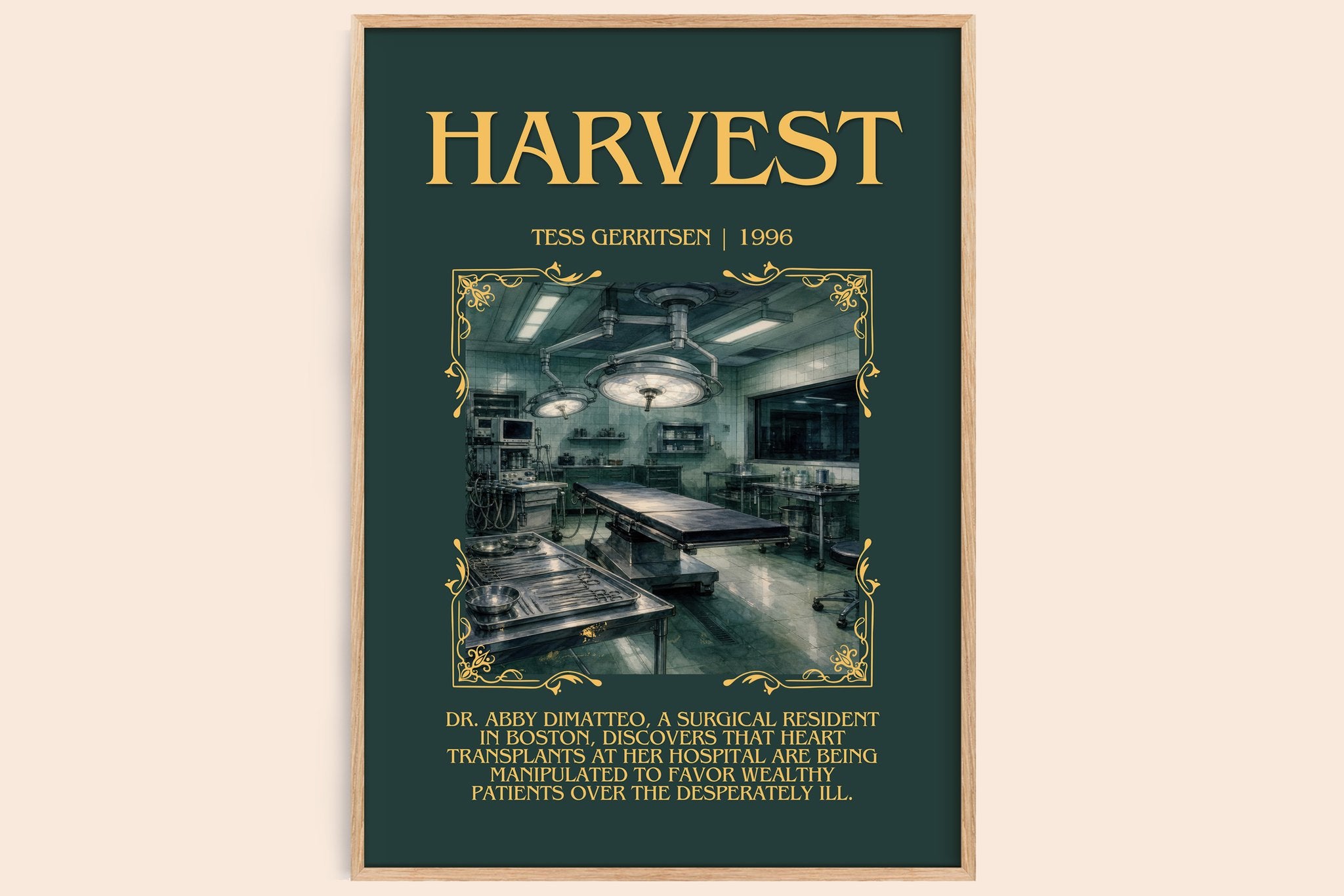 Harvest Minimalist Book Poster by Tess Gerritsen