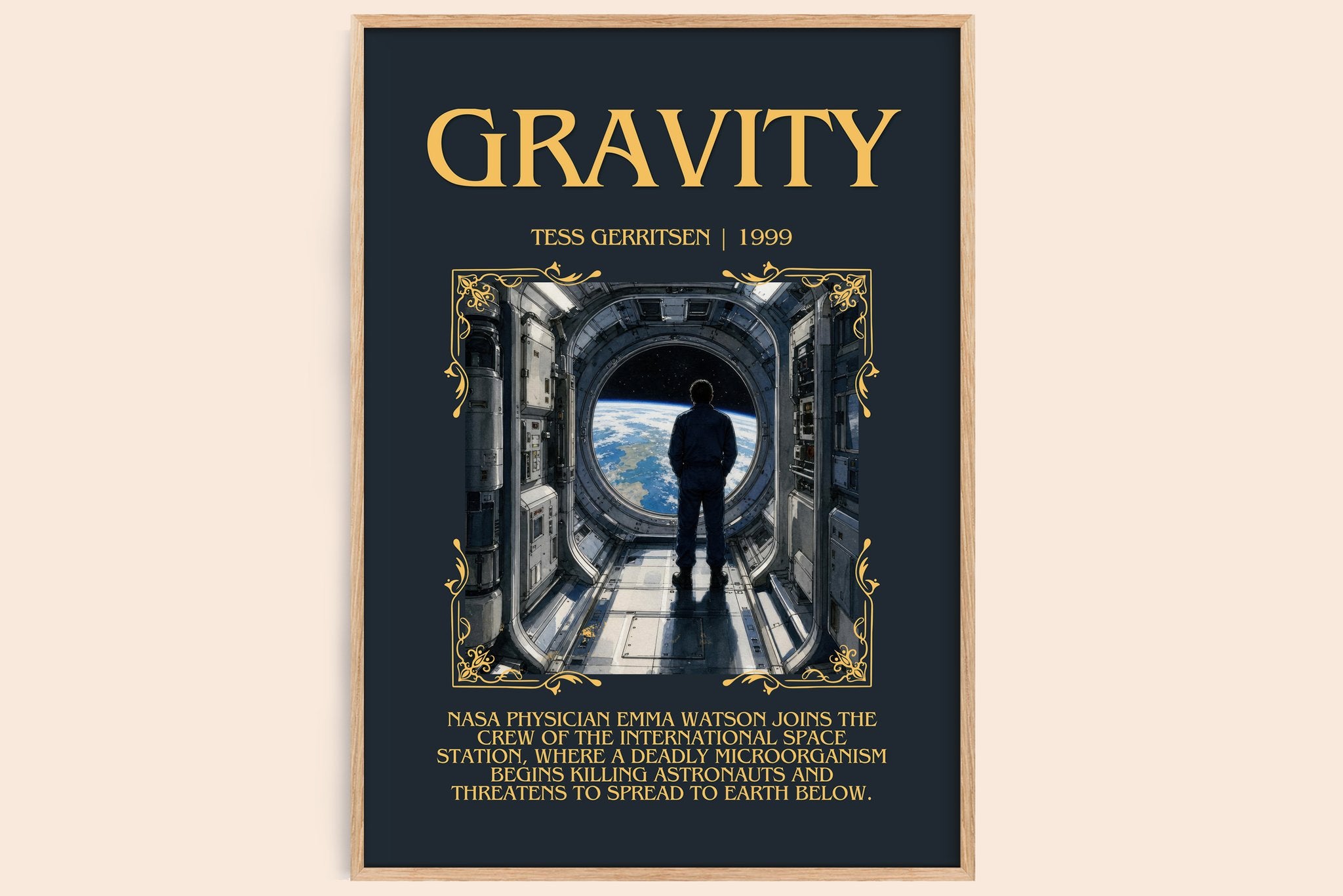 Gravity Minimalist Book Poster by Tess Gerritsen