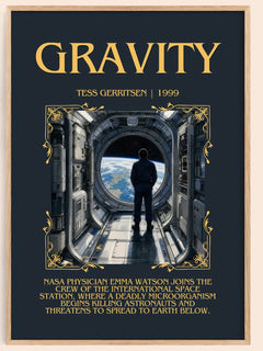 Gravity Minimalist Book Poster by Tess Gerritsen – book poster