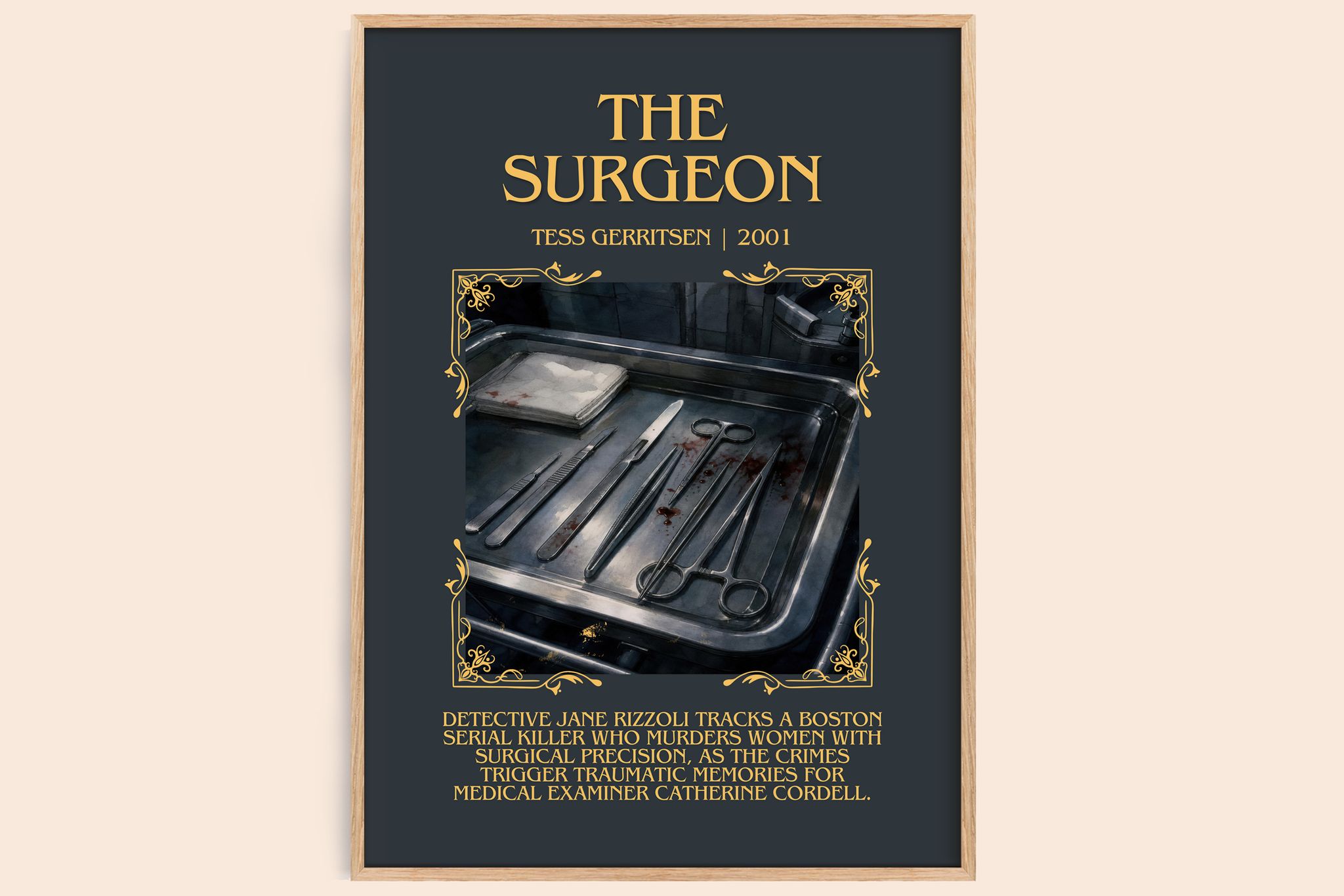 The Surgeon Minimalist Book Poster by Tess Gerritsen