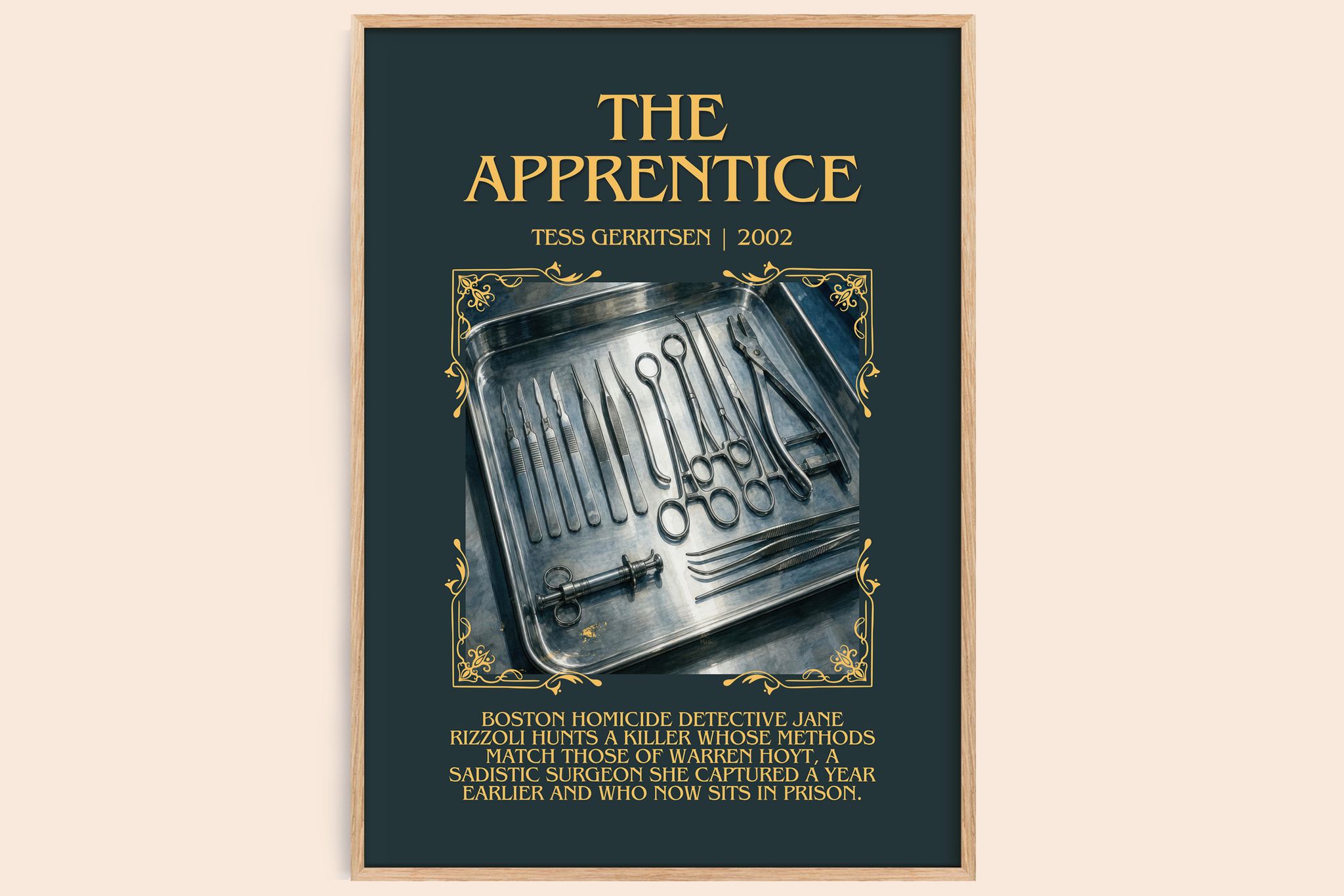 The Apprentice Minimalist Book Poster by Tess Gerritsen