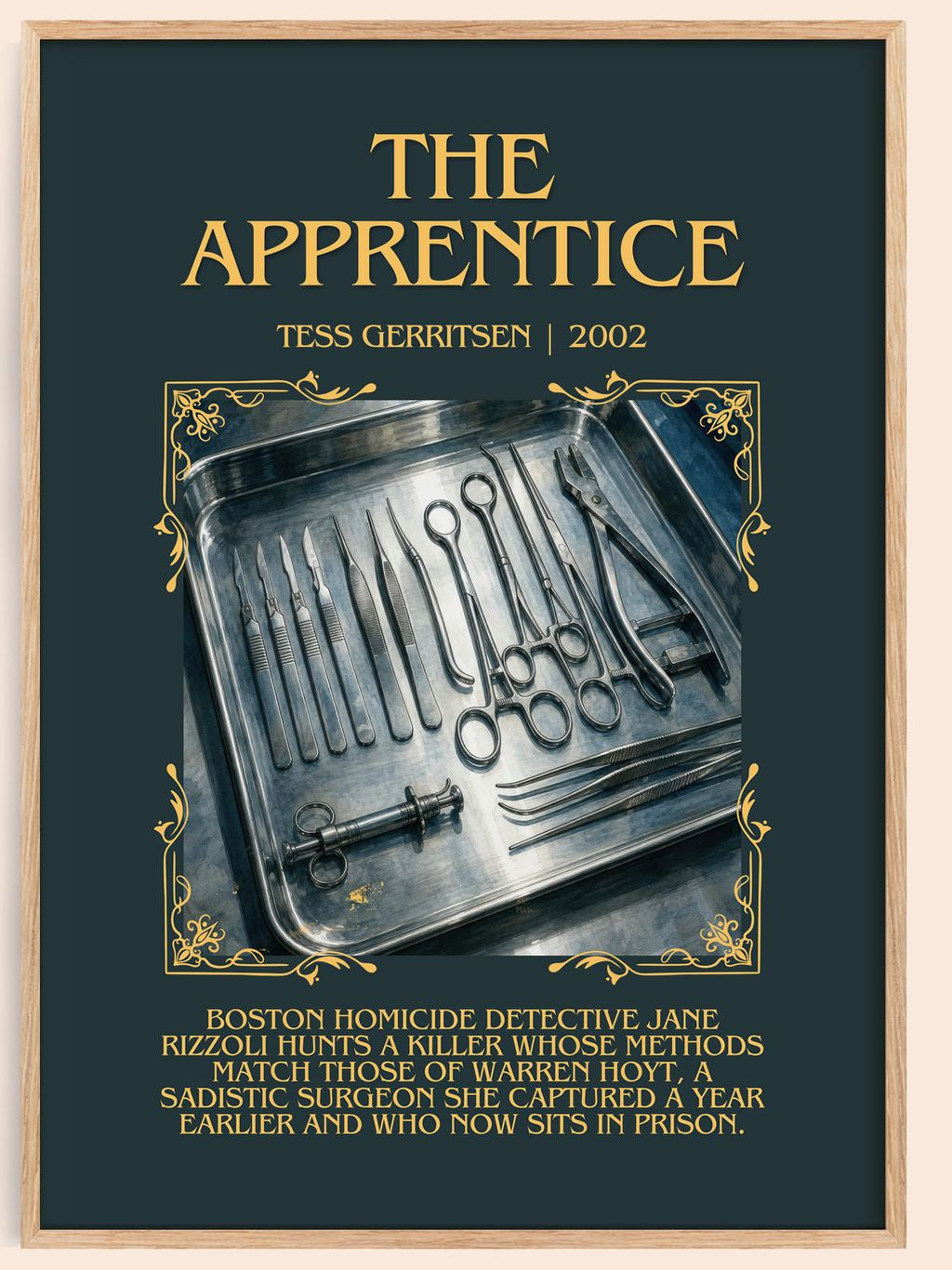 The Apprentice Minimalist Book Poster by Tess Gerritsen – book poster