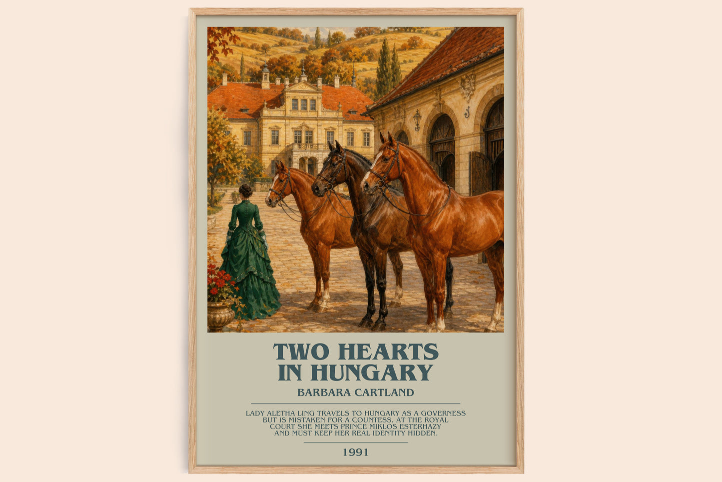 Two Hearts In Hungary bookish book poster by Barbara Cartland – framed literary art print