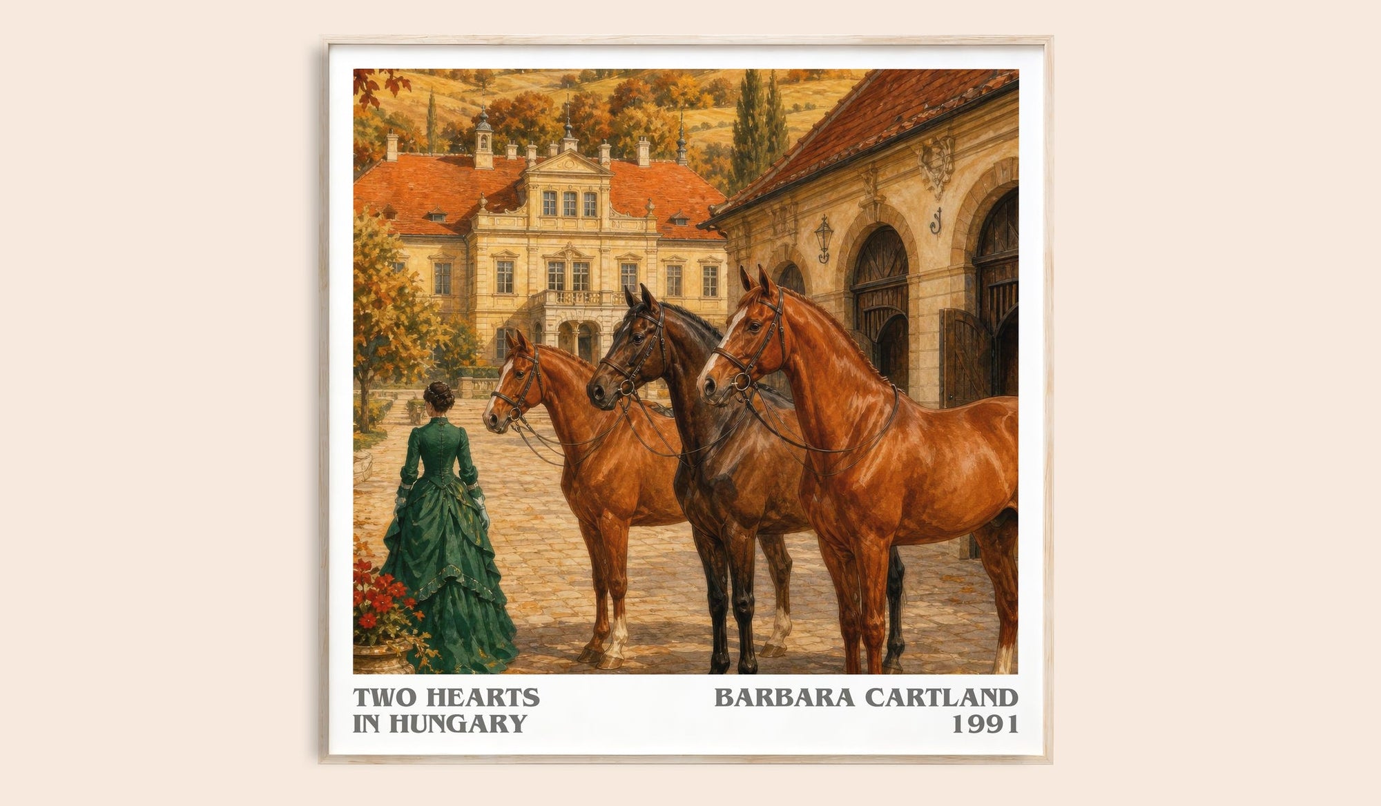 Two Hearts In Hungary literary book poster by Barbara Cartland – framed literary art print