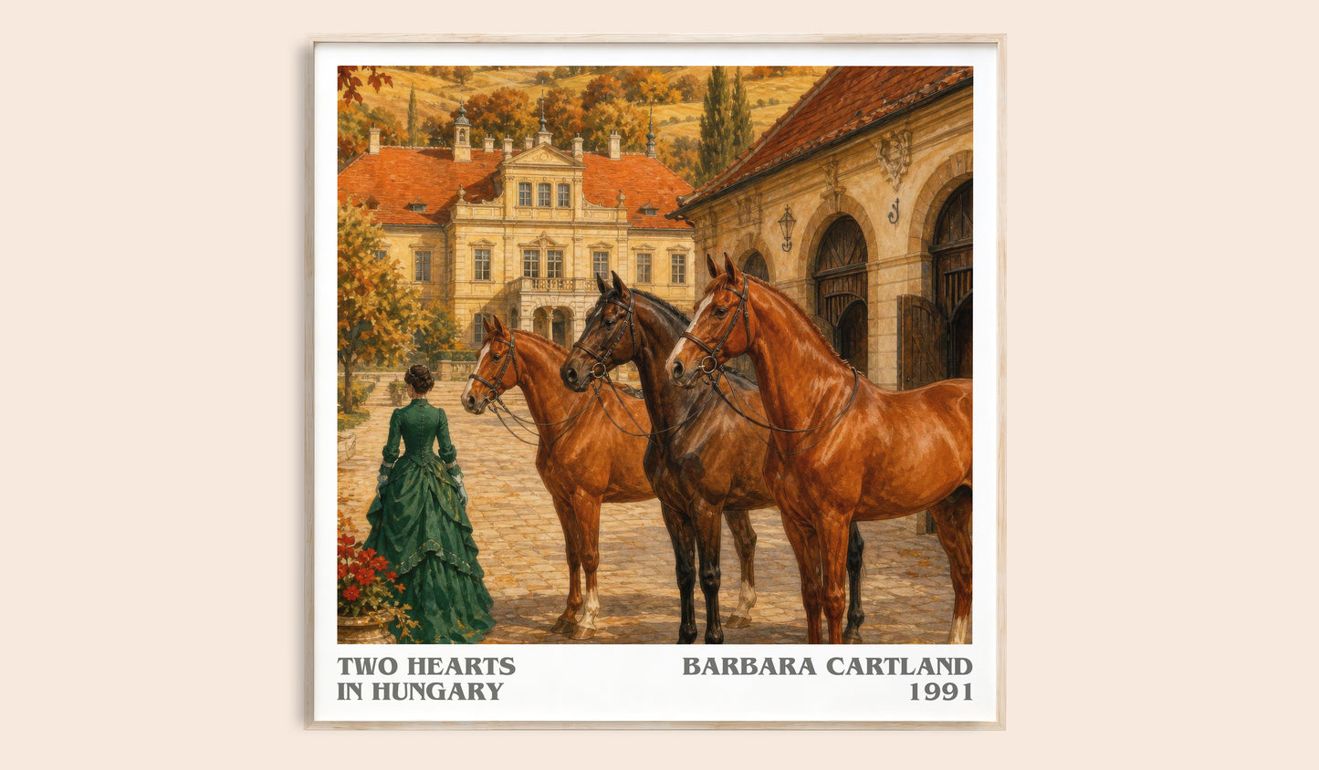 Two Hearts In Hungary literary book poster by Barbara Cartland – framed literary art print
