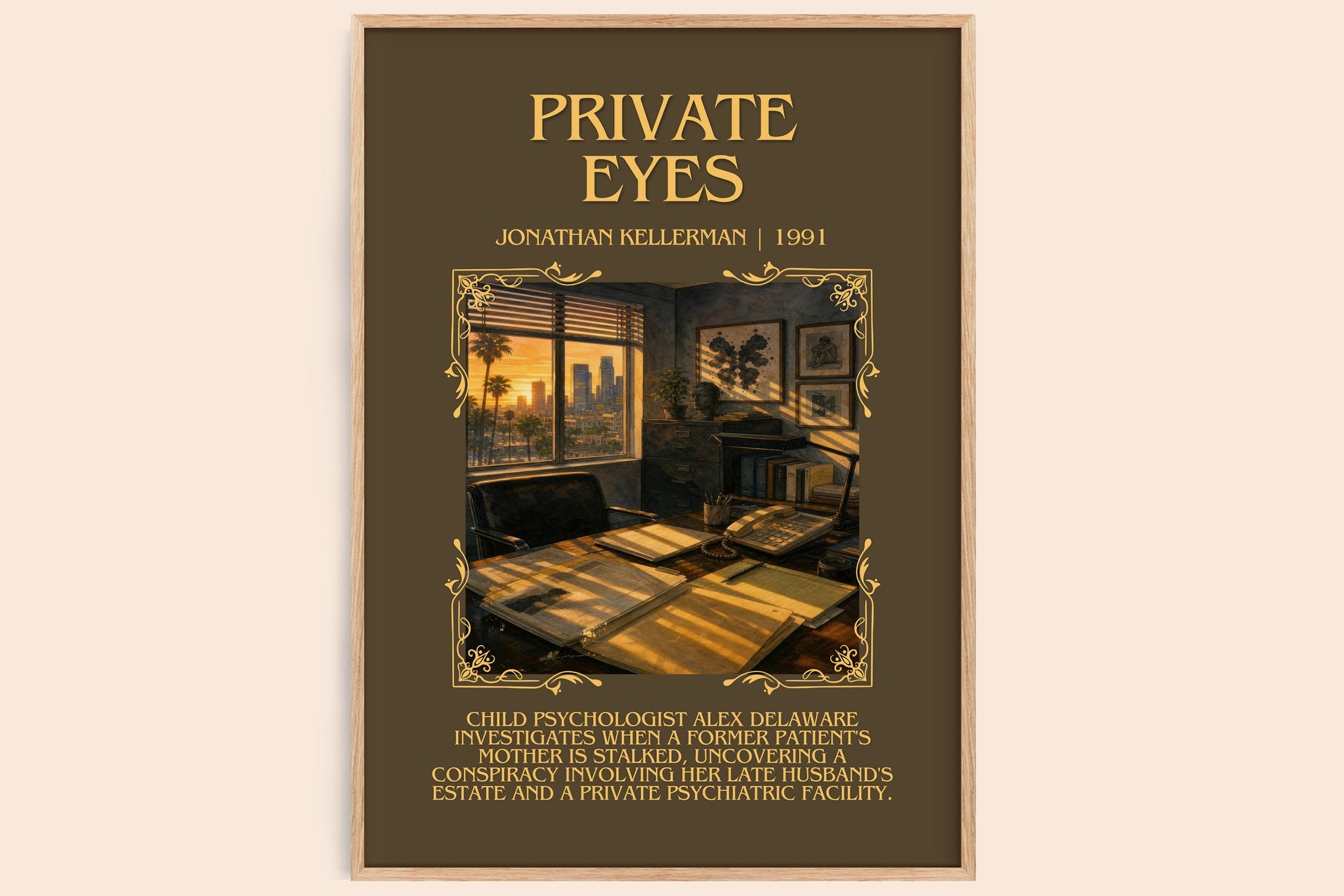 Private Eyes Minimalist Book Poster by Jonathan Kellerman