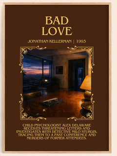 Bad Love Minimalist Book Poster by Jonathan Kellerman – image 1