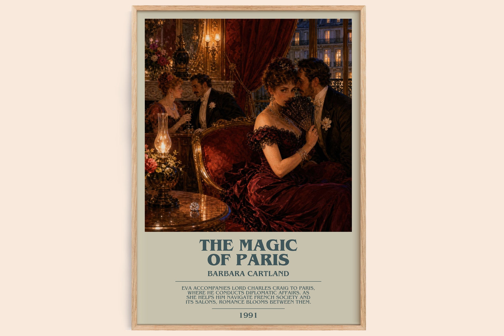 The Magic Of Paris bookish book poster by Barbara Cartland – framed literary art print