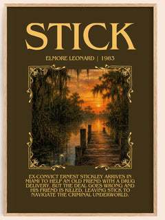 Stick Minimalist Book Poster by Elmore Leonard – image 1
