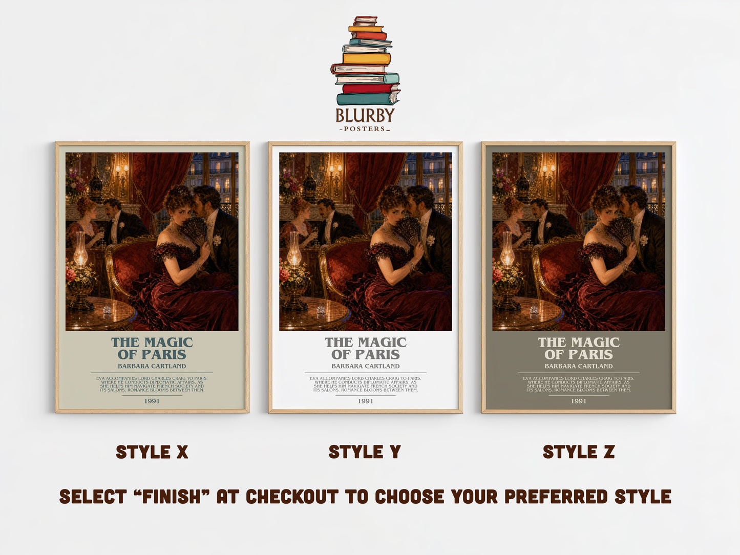The Magic Of Paris bookish print in frame leaning in hallway – romance wall art