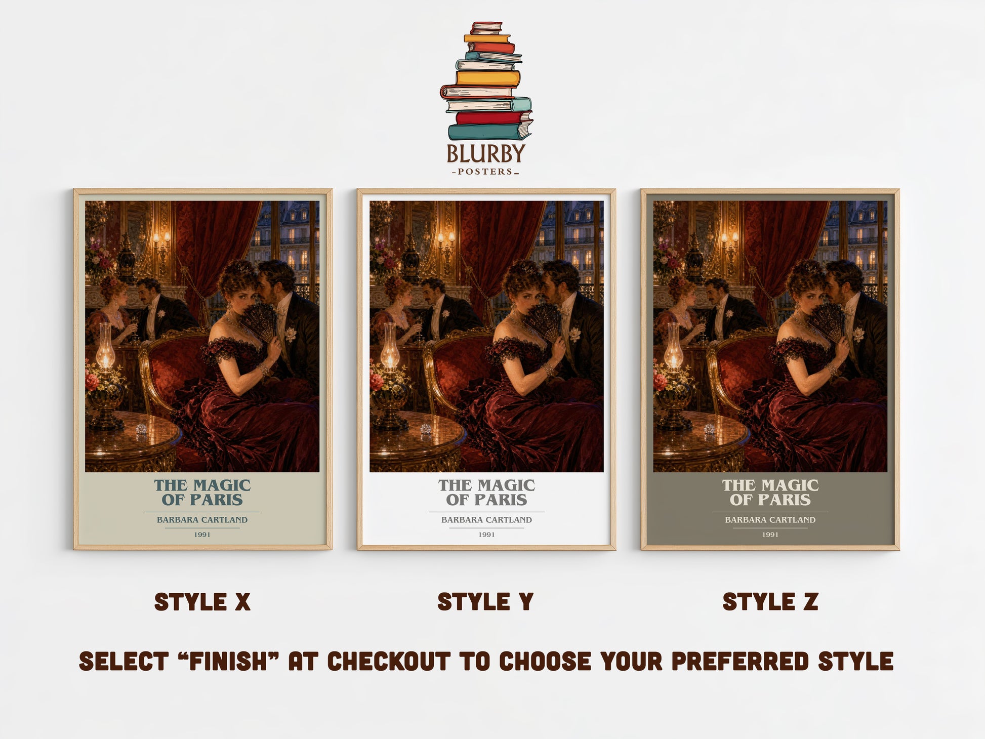 The Magic Of Paris book cover print in frame leaning in hallway – romance wall art