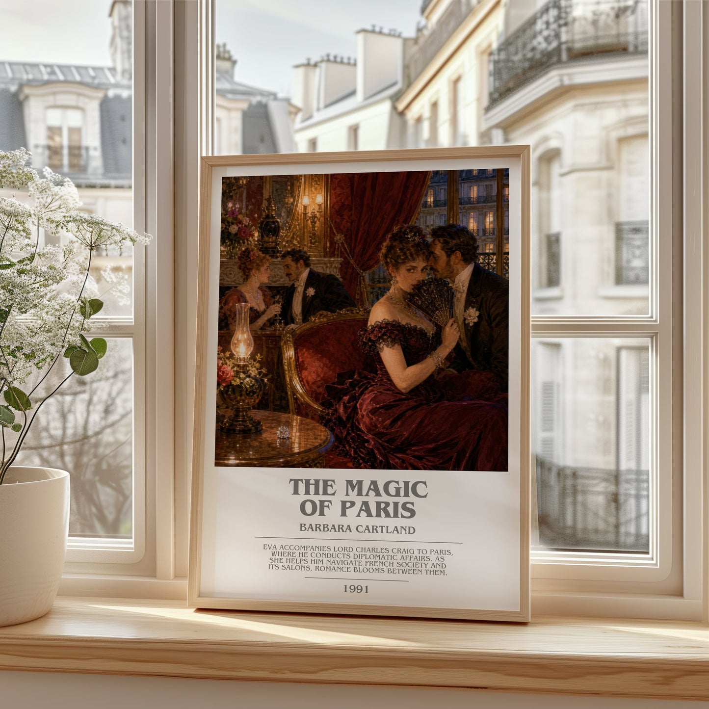 The Magic Of Paris bookish poster colour and style options – Barbara Cartland book art