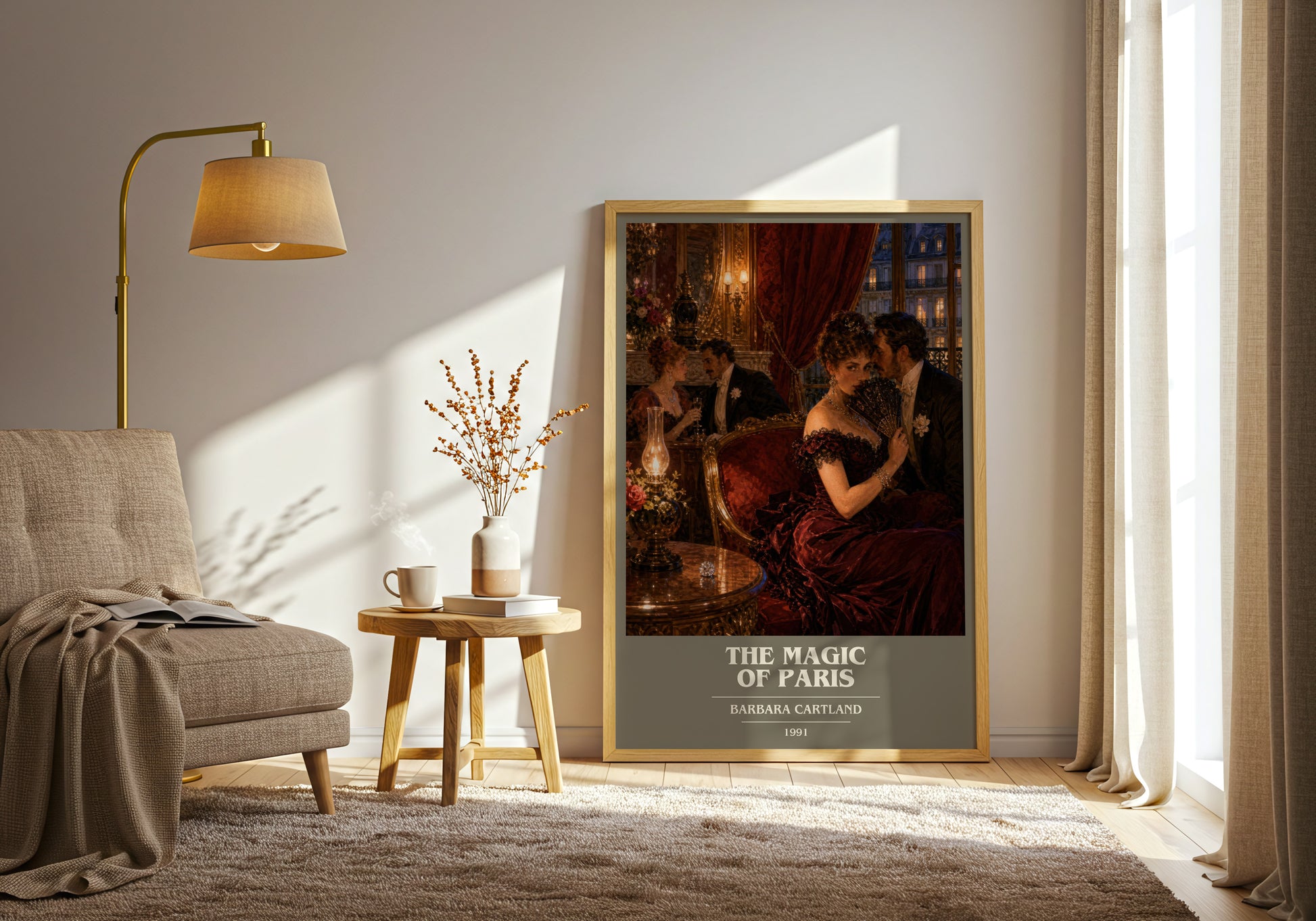 The Magic Of Paris book cover print on bookshelf – Barbara Cartland fan gift