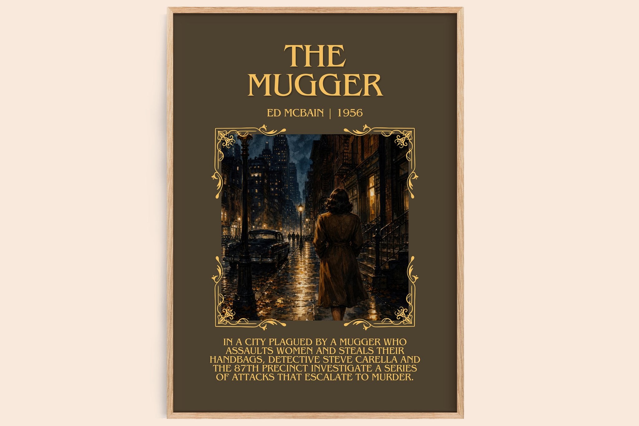 The Mugger Minimalist Book Poster by Ed McBain