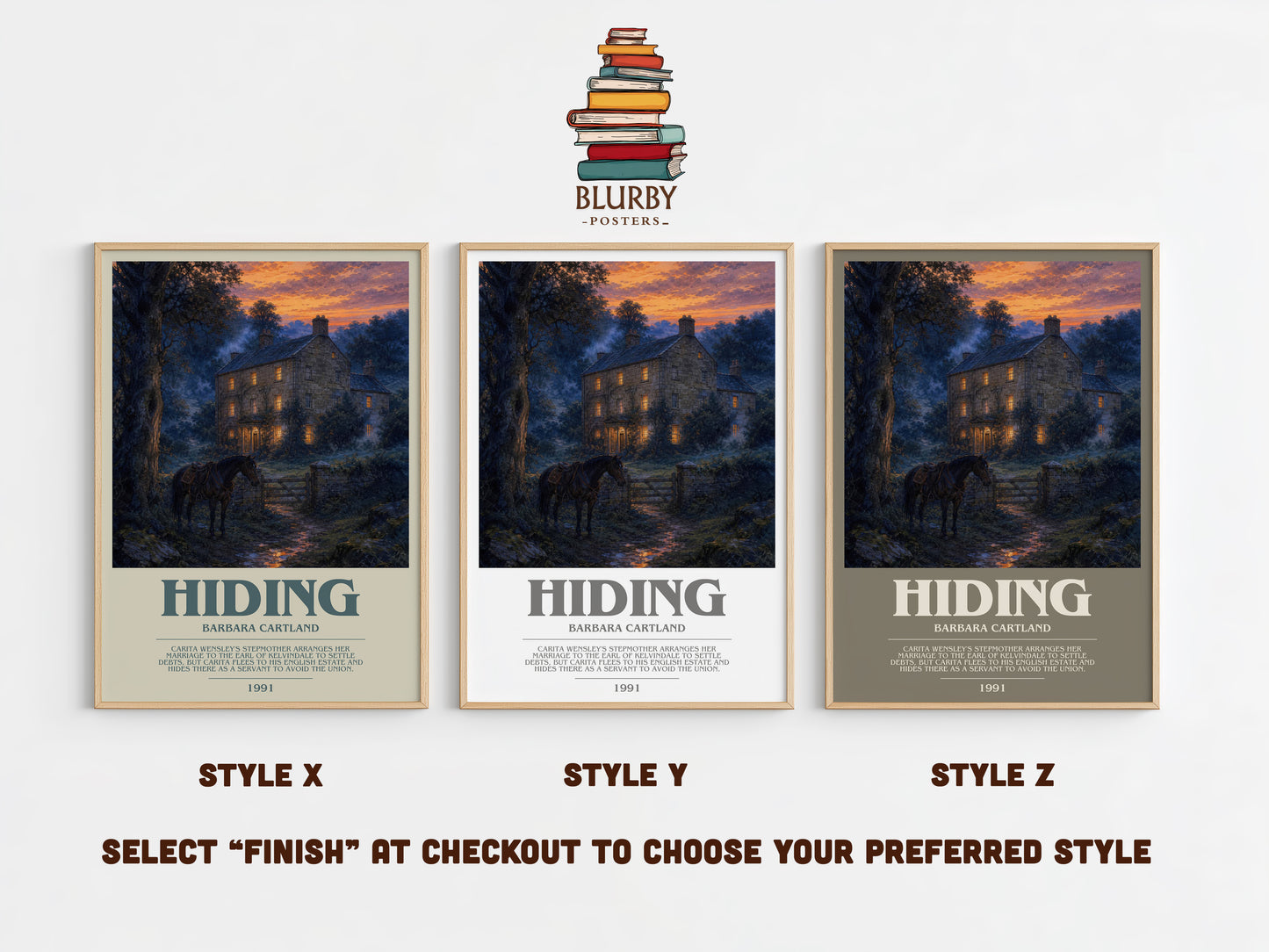 Hiding bookish print in frame leaning in hallway – romance wall art