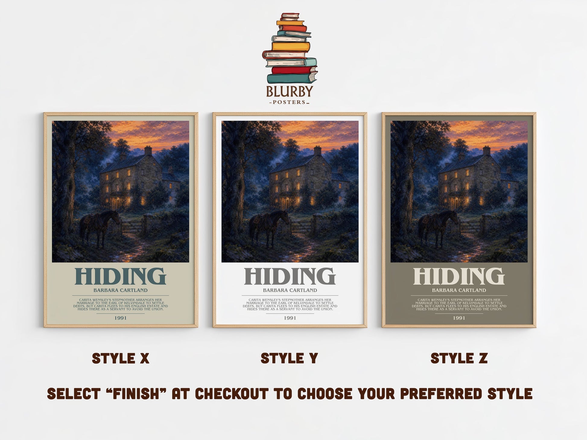 Hiding bookish print in frame leaning in hallway – romance wall art