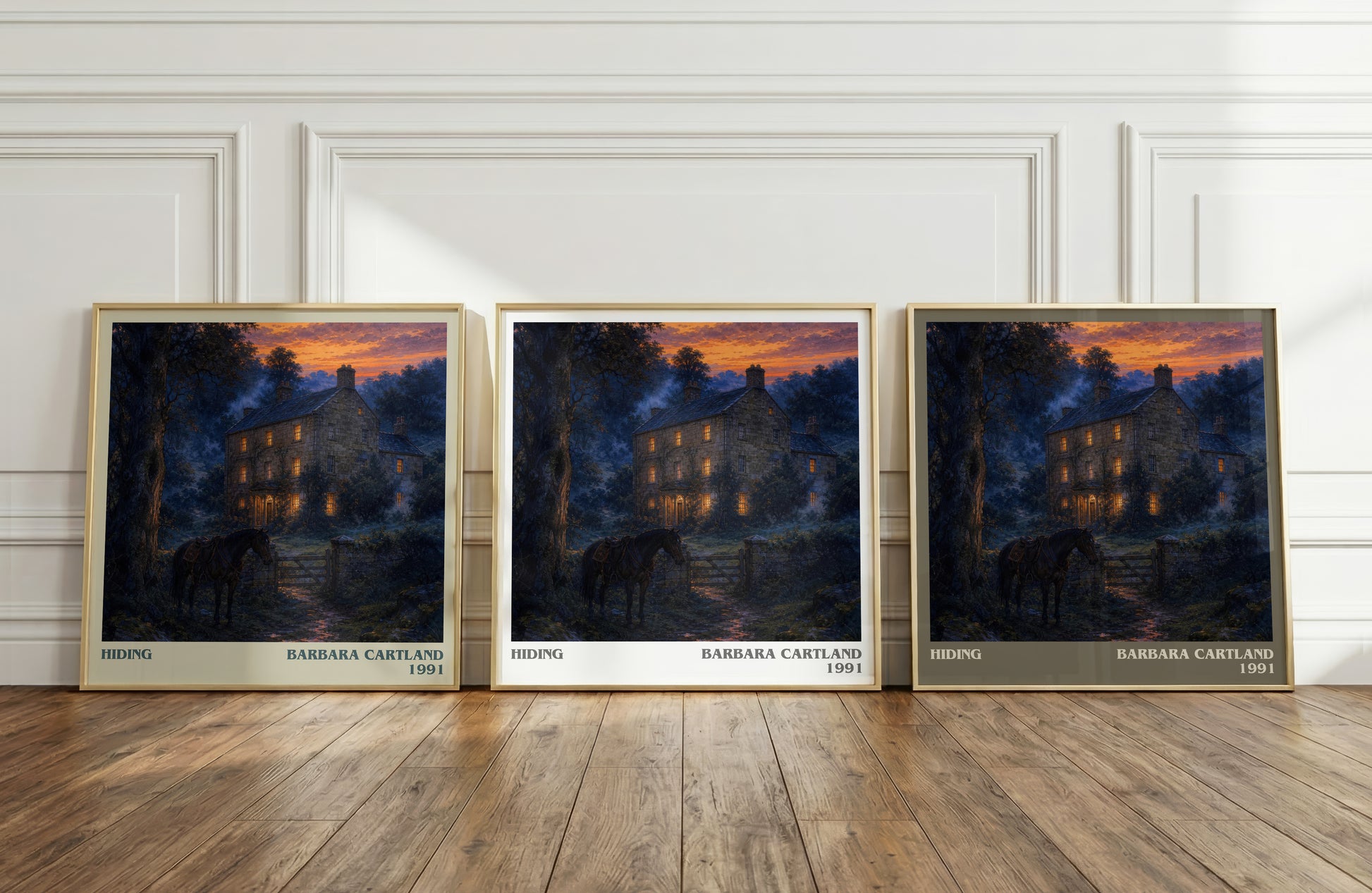 Hiding literary art print colour and style options – Barbara Cartland book art
