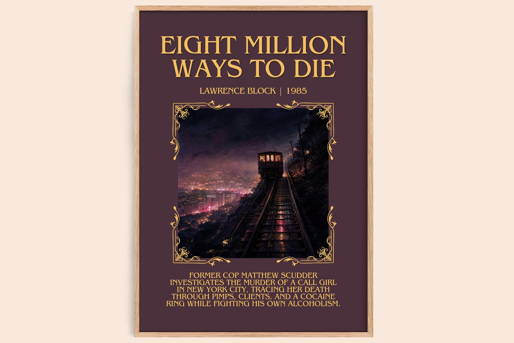 Eight Million Ways to Die Minimalist Book Poster by Lawrence Block