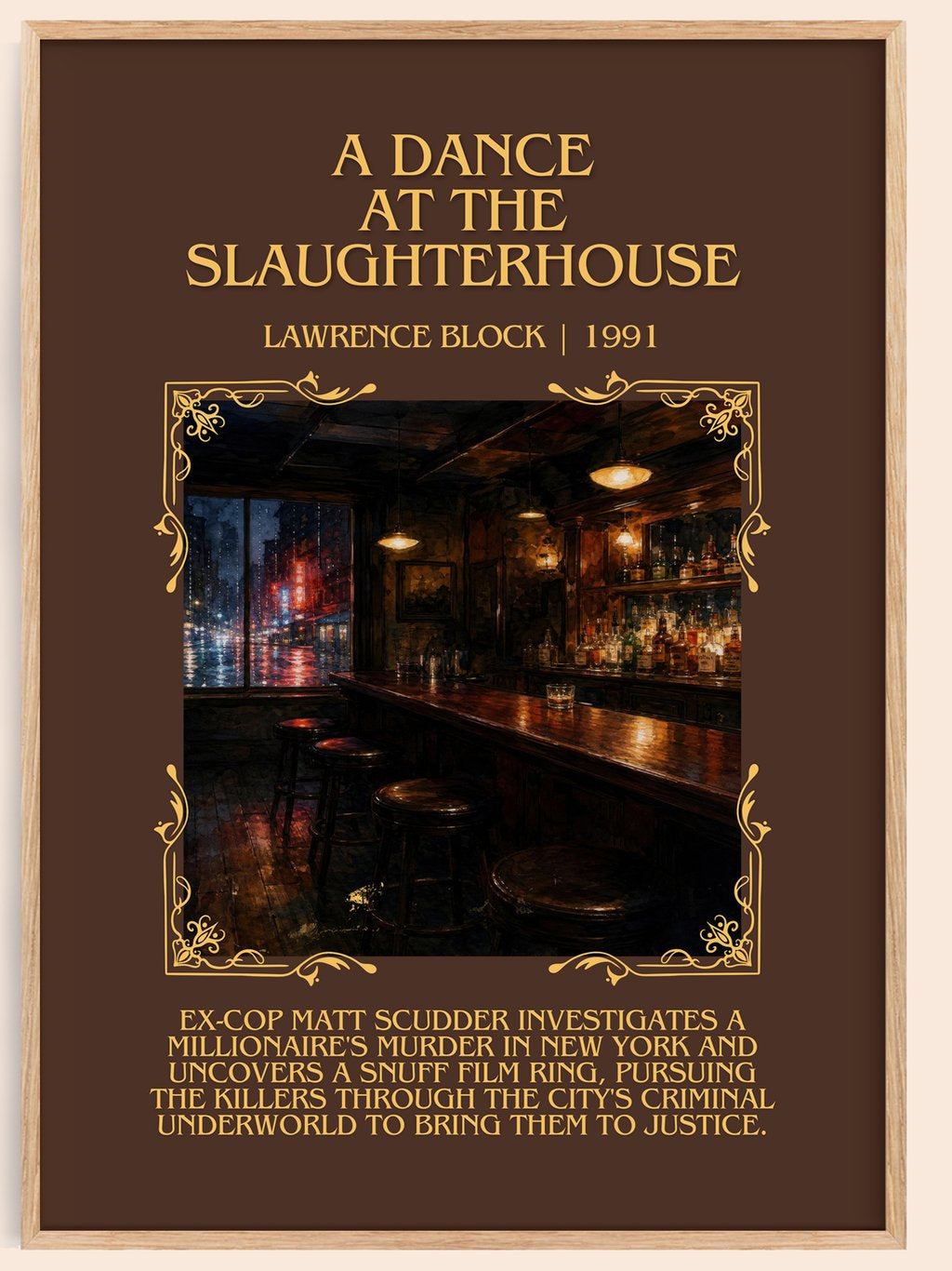 A Dance at the Slaughterhouse Minimalist Book Poster by Lawrence Block – book poster