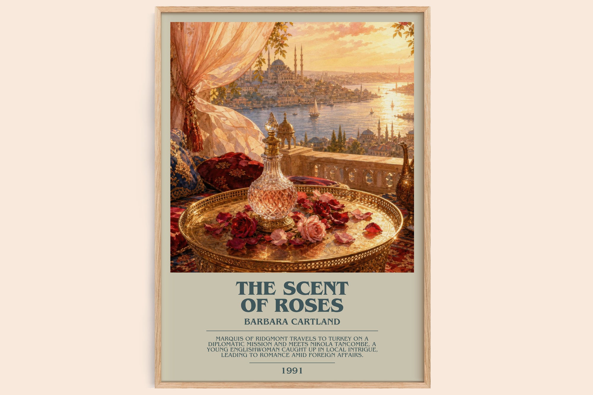 The Scent Of Roses bookish book poster by Barbara Cartland – framed literary art print