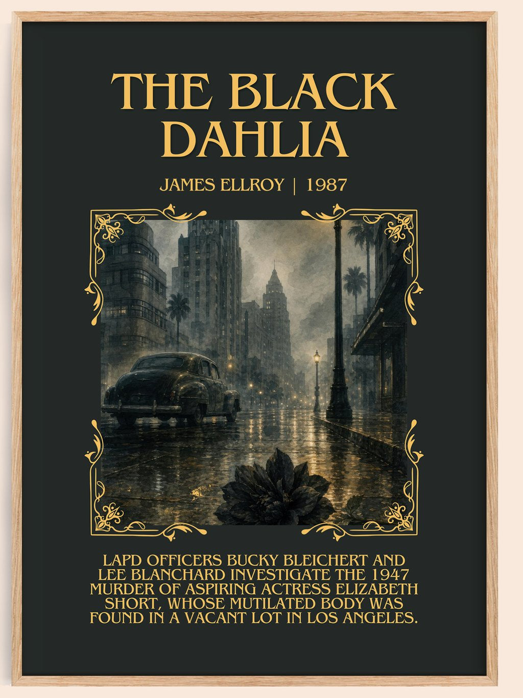 The Black Dahlia Minimalist Book Poster by James Ellroy – book poster