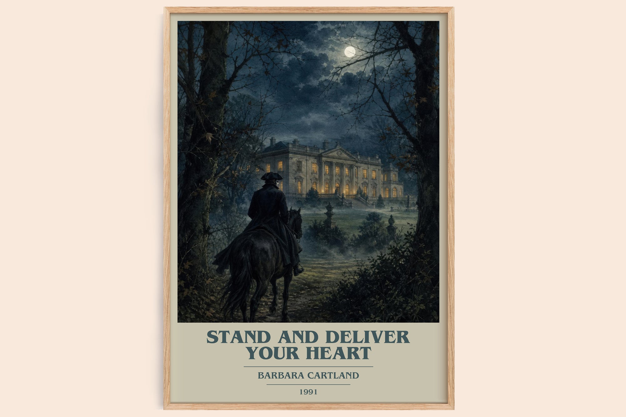 Stand And Deliver Your Heart book cover book poster by Barbara Cartland – framed literary art print