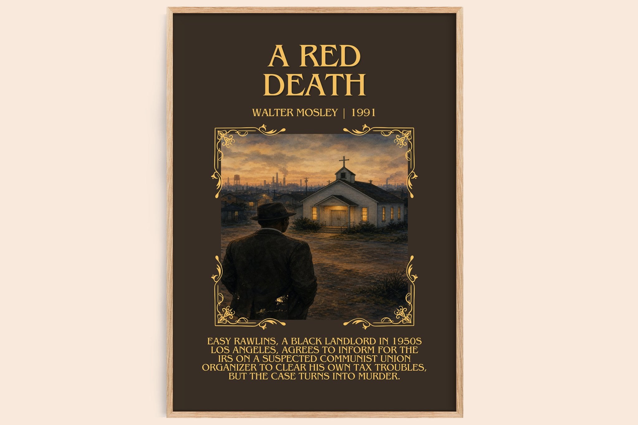 A Red Death Minimalist Book Poster by Walter Mosley