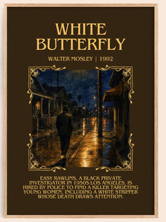 White Butterfly Minimalist Book Poster by Walter Mosley – book poster