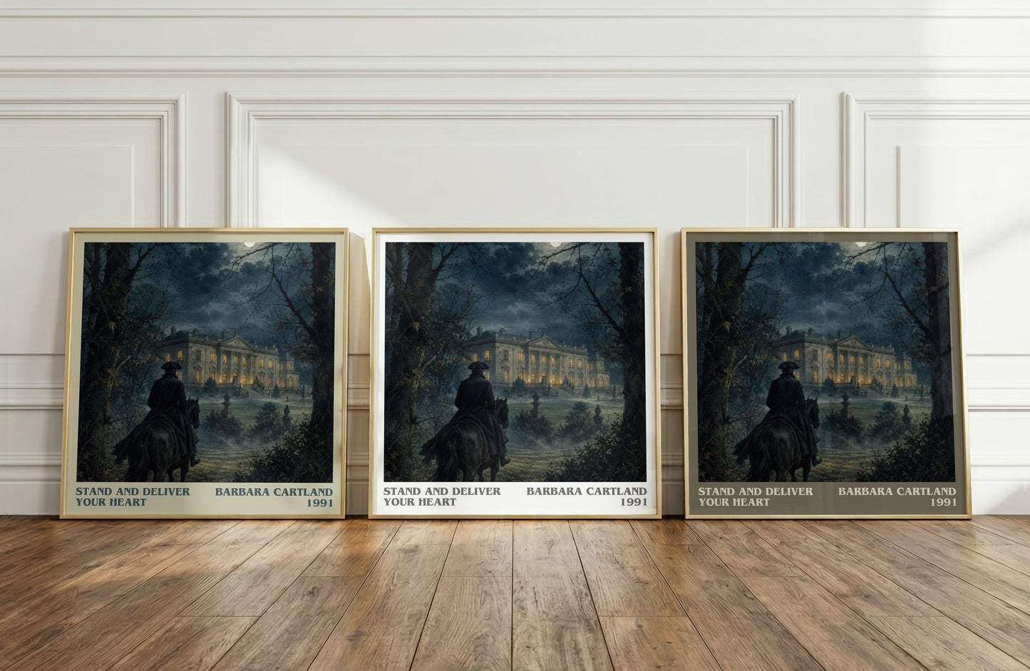 Stand And Deliver Your Heart literary art print colour and style options – Barbara Cartland book art