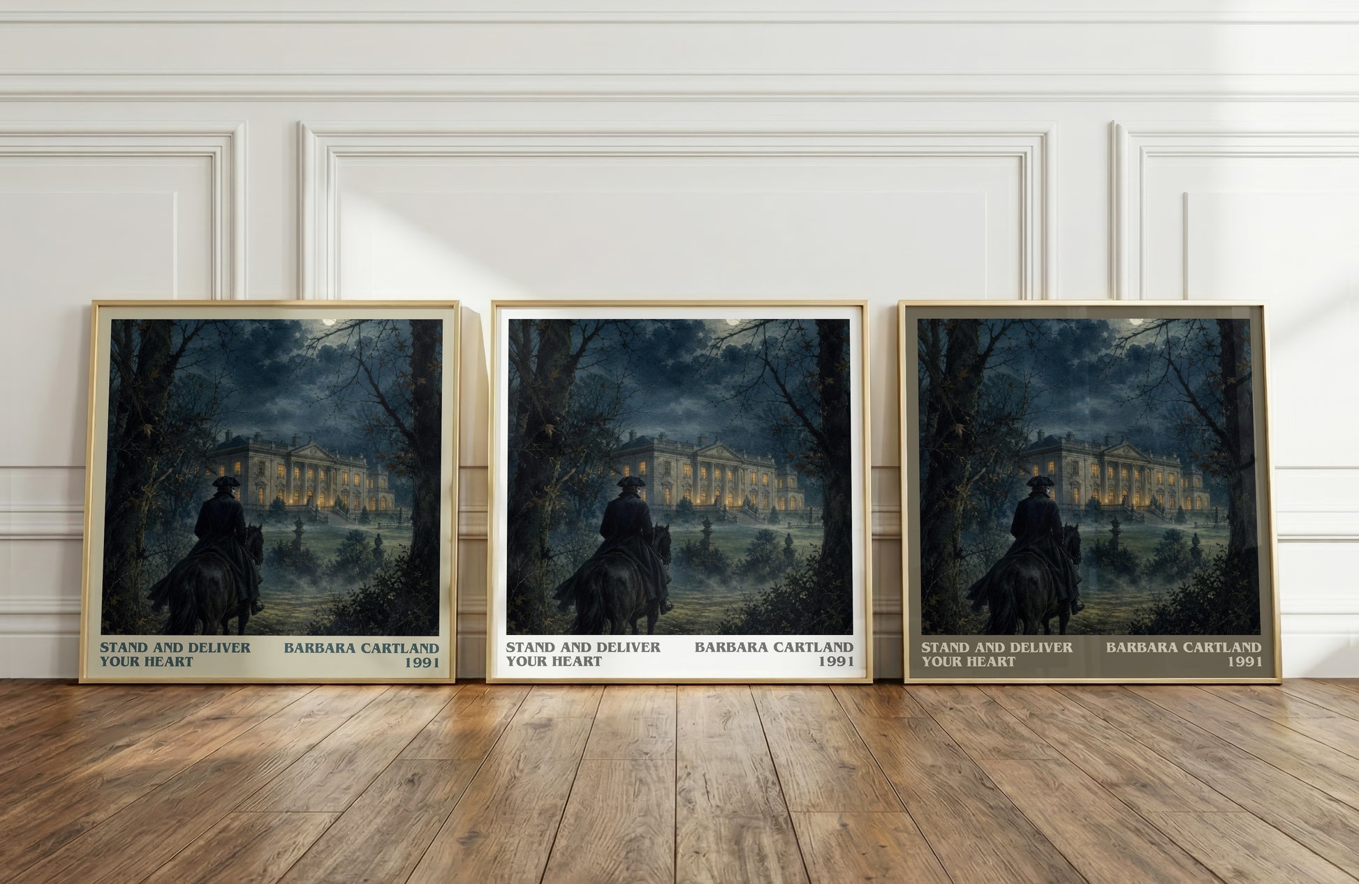 Stand And Deliver Your Heart literary art print colour and style options – Barbara Cartland book art