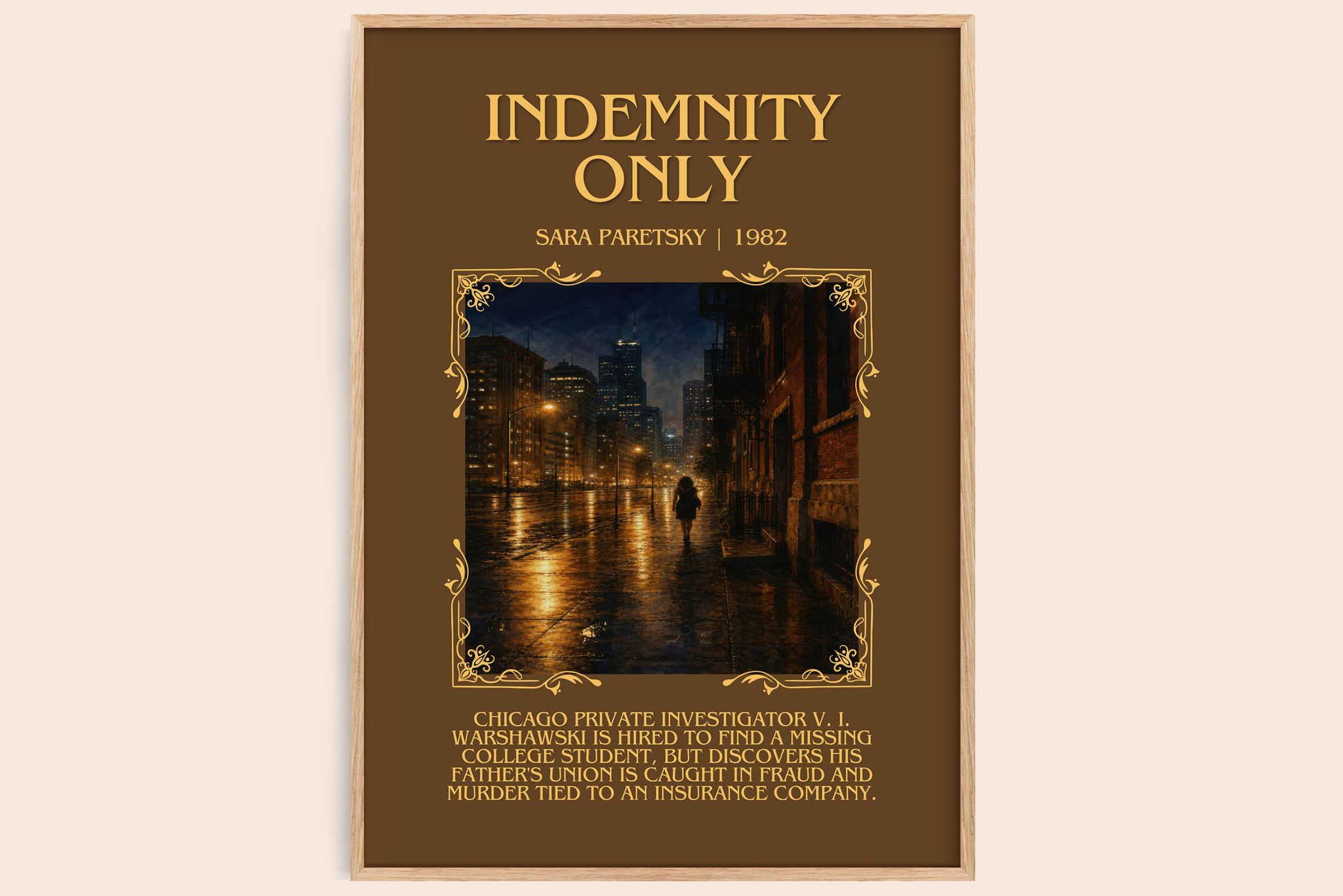 Indemnity Only Minimalist Book Poster by Sara Paretsky