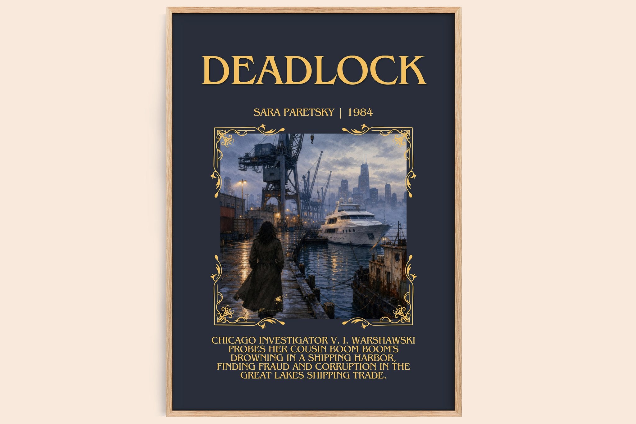 Deadlock Minimalist Book Poster by Sara Paretsky