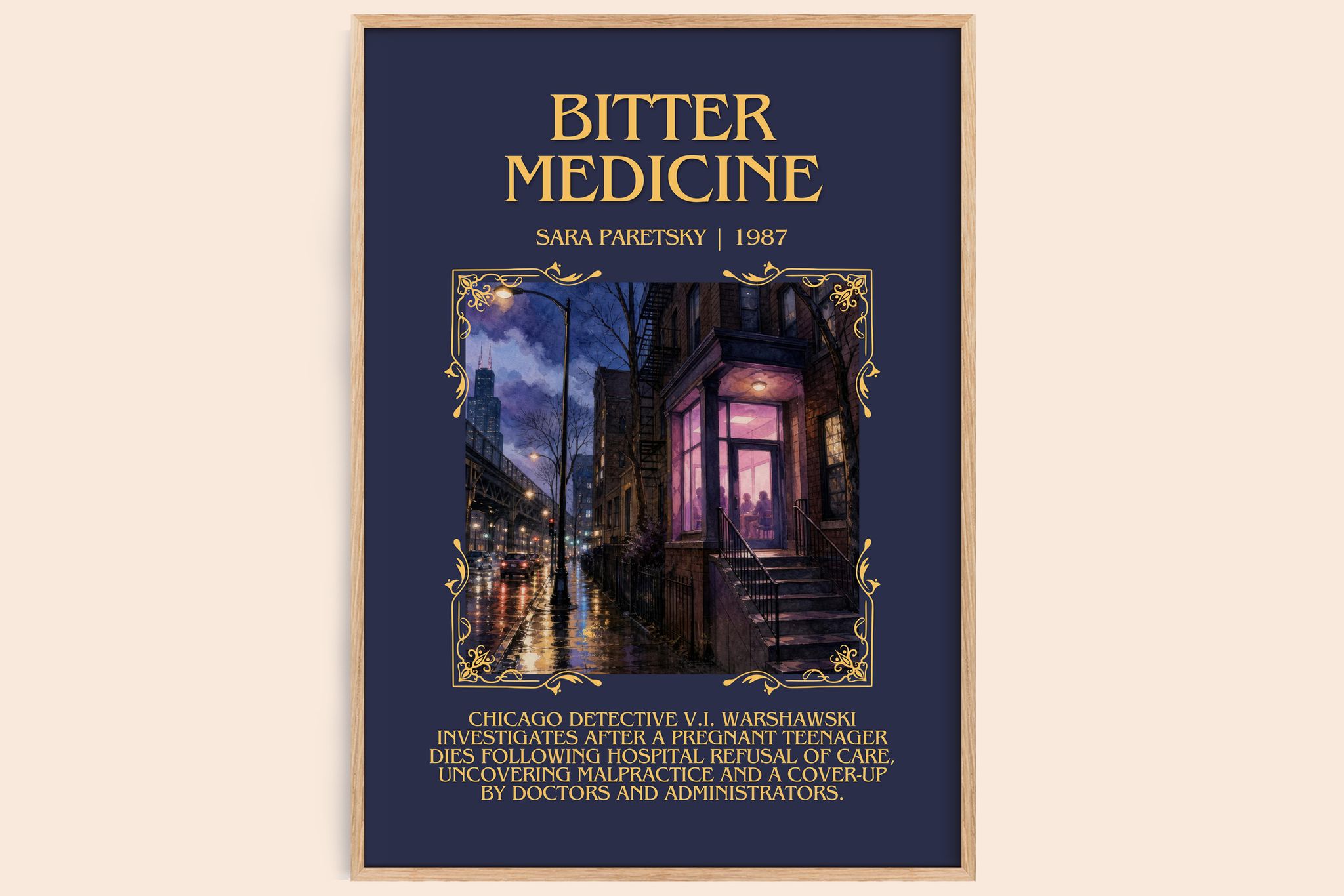 Bitter Medicine Minimalist Book Poster by Sara Paretsky