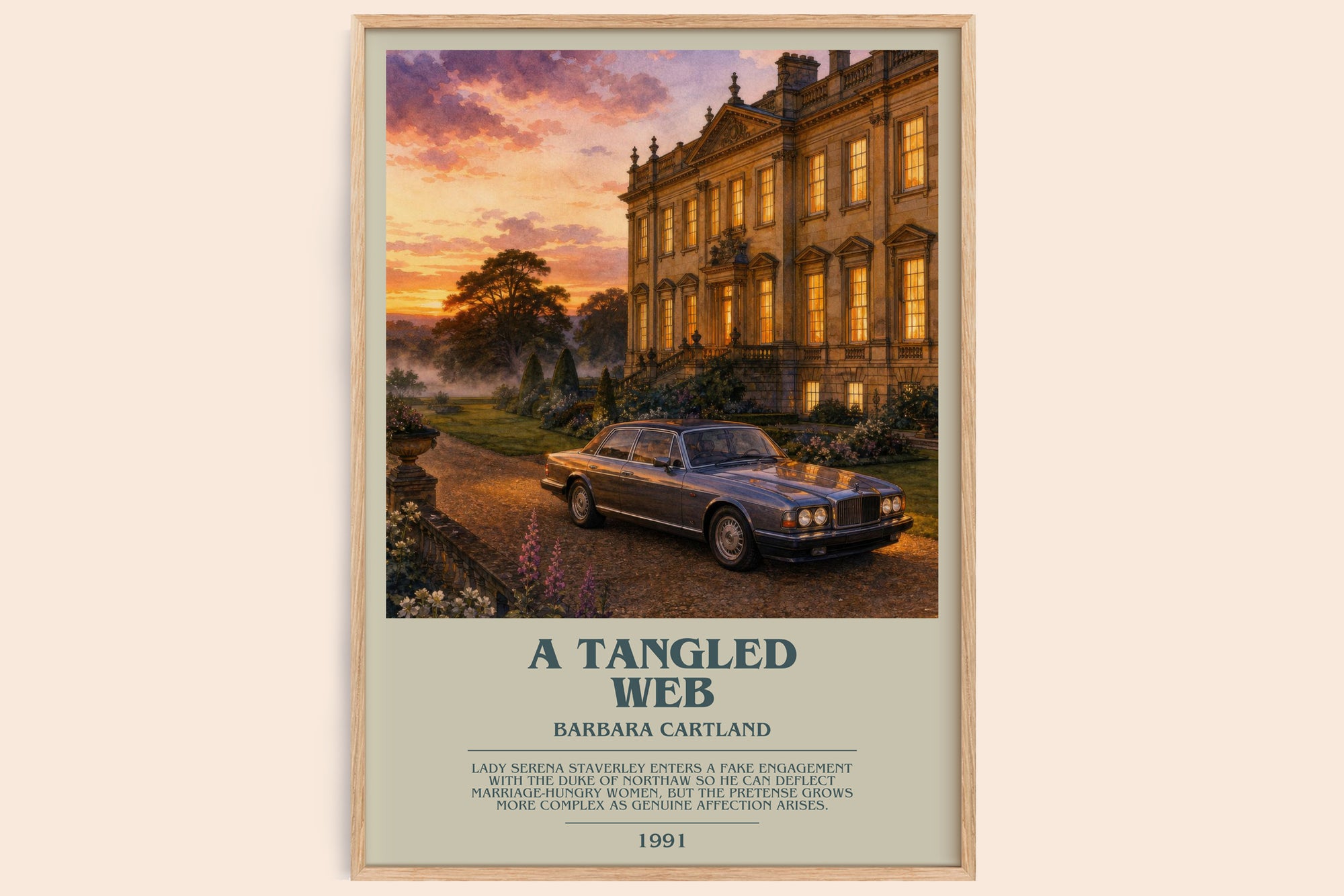 A Tangled Web bookish book poster by Barbara Cartland – framed literary art print