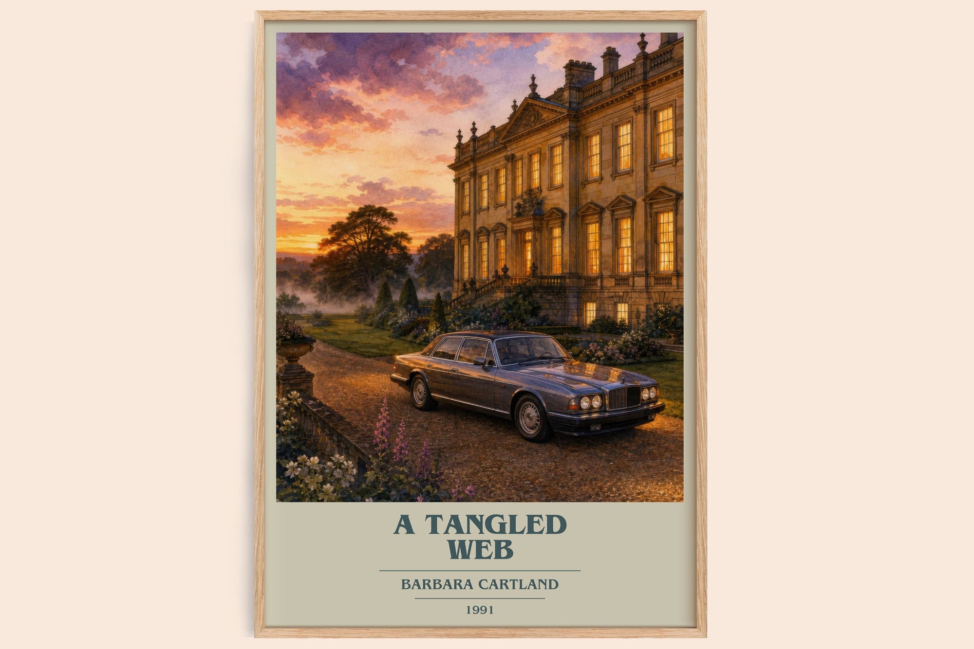 A Tangled Web book cover book poster by Barbara Cartland – framed literary art print